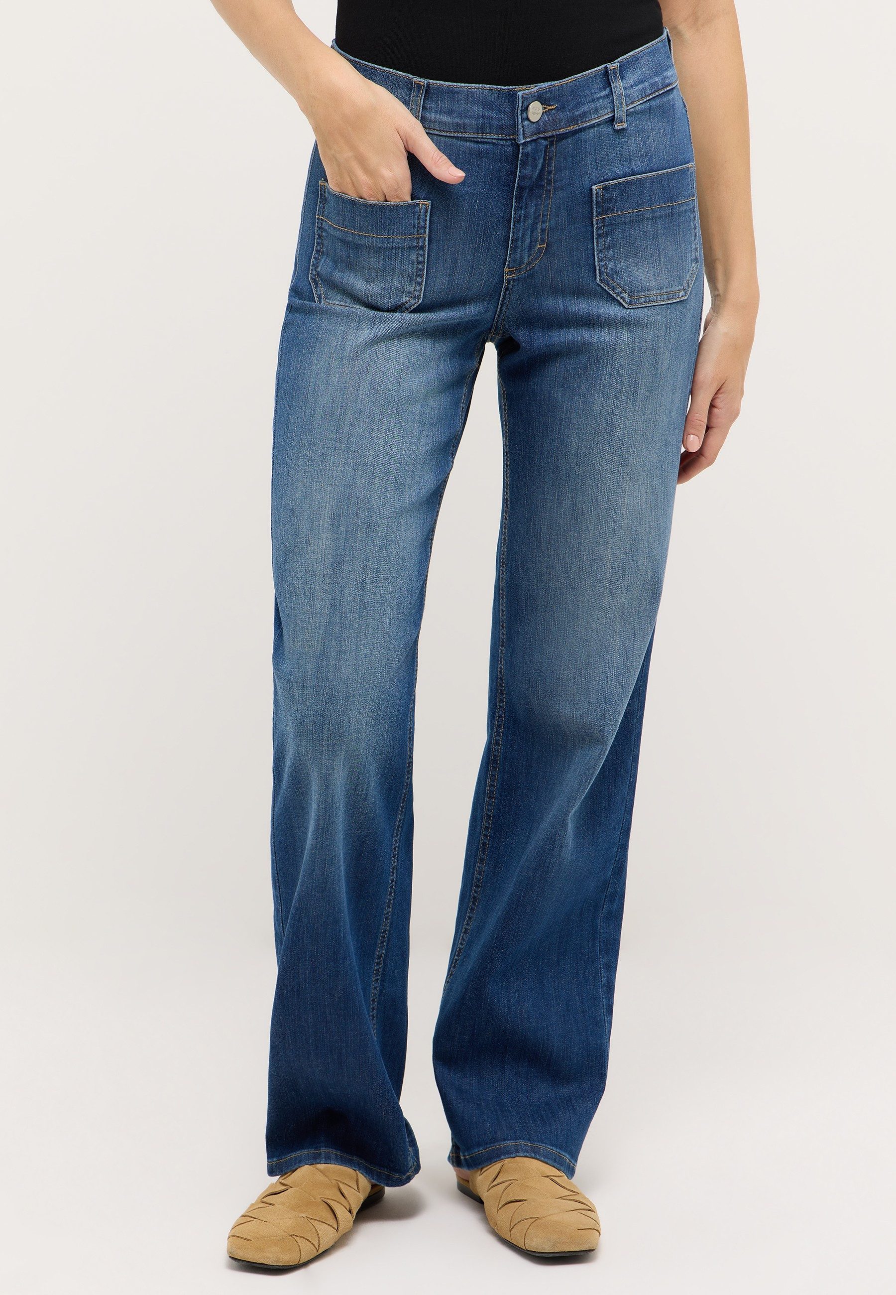 ANGELS High-waist-Jeans Liz Smart mit ausgestelltem Bein und Stretch