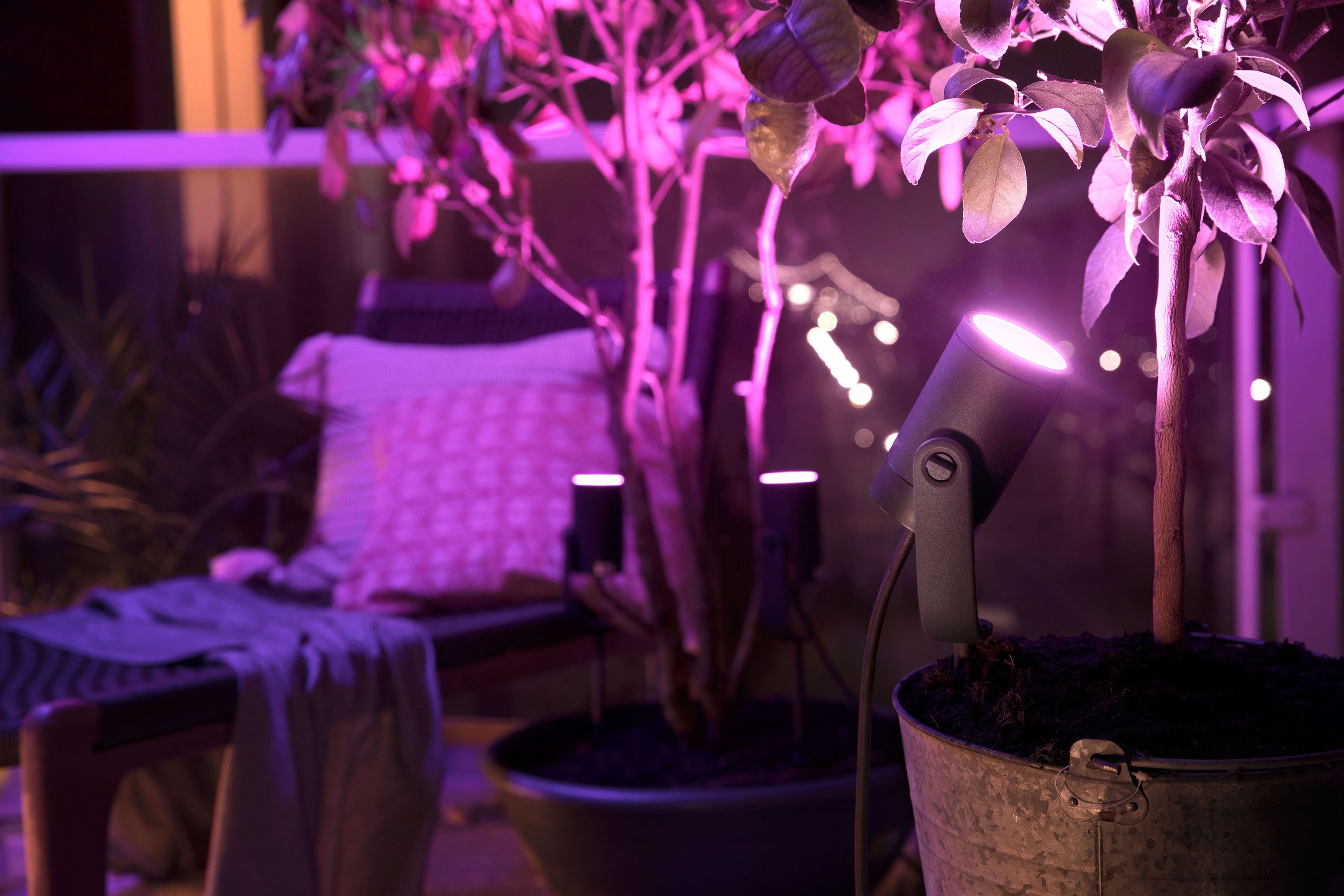 fest Gartenstrahler Tageslichtweiß, Farbsteuerung, Smart LED Lily, Base-Kit Netzteil Dimmfunktion, - integriert, Philips Farbwechsel, Home, LED mehrere Kaltweiß, Helligkeitsstufen, Hue einstellbar, mit Leuchtdauer Warmweiß, Neutralweiß,
