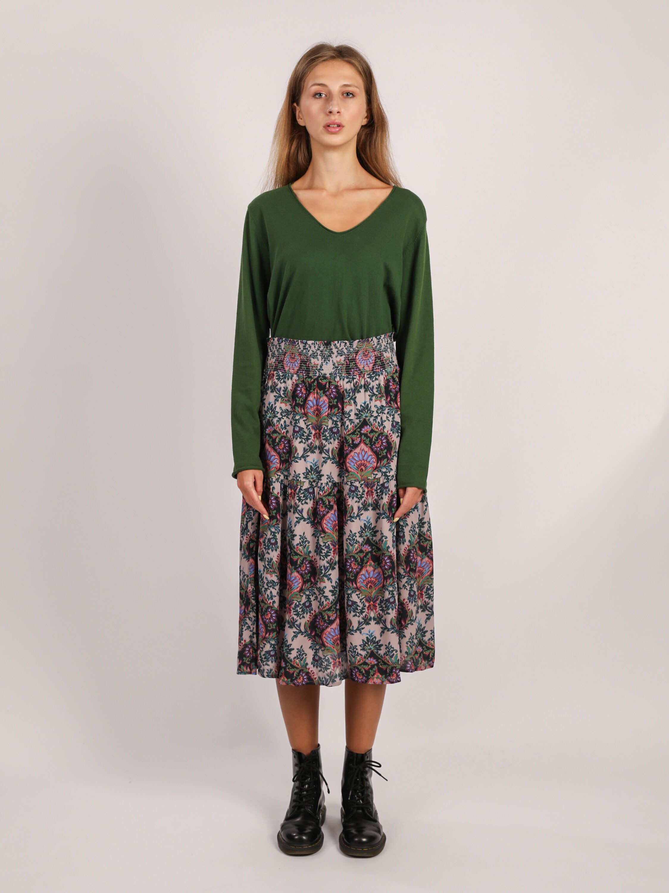 VICCI Germany A-Linien-Rock mit allover Blumen-Print