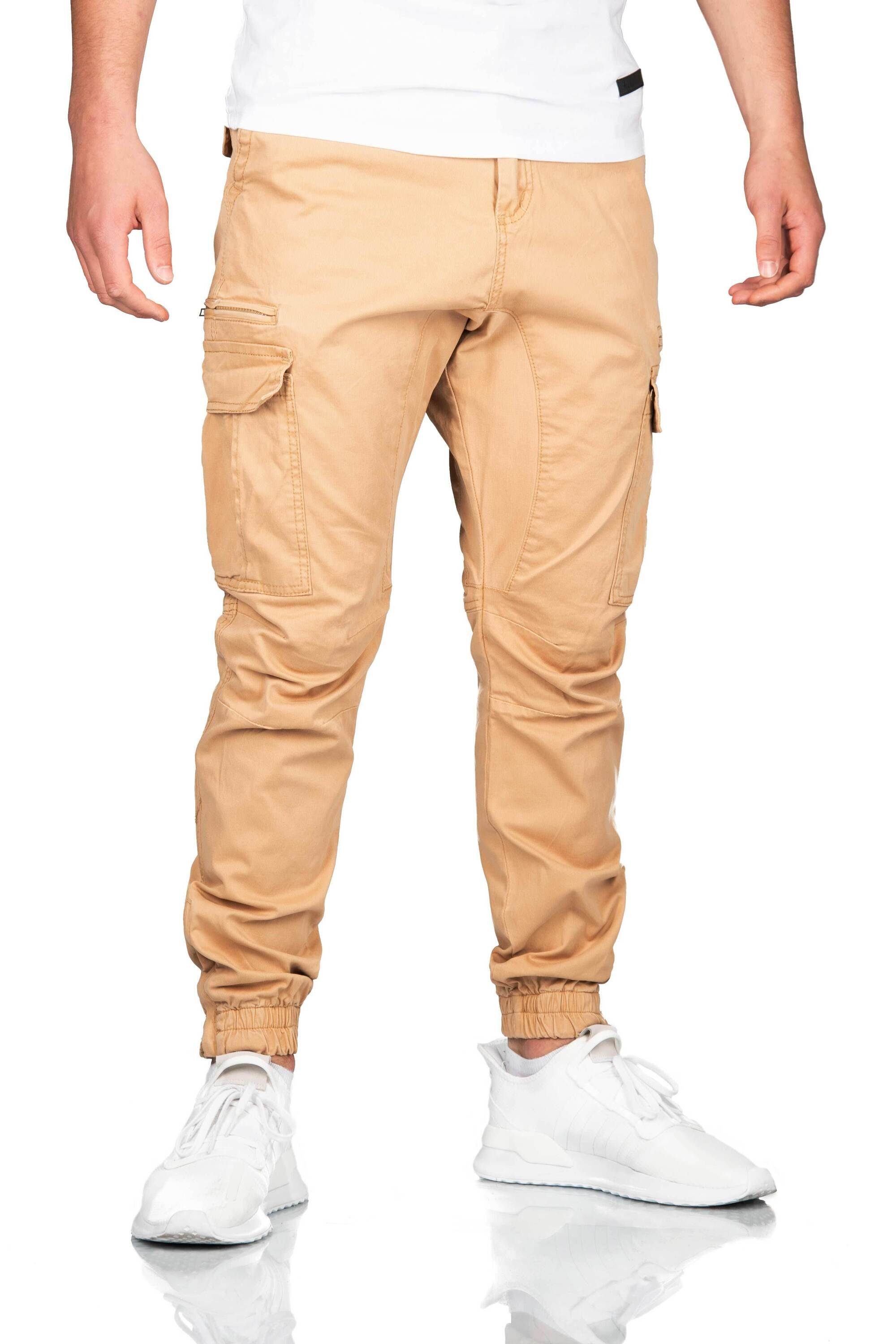 Alessandro Salvarini Cargohose ASGiacomi mit Reißverschluss Beintaschen Beige | Cargohosen