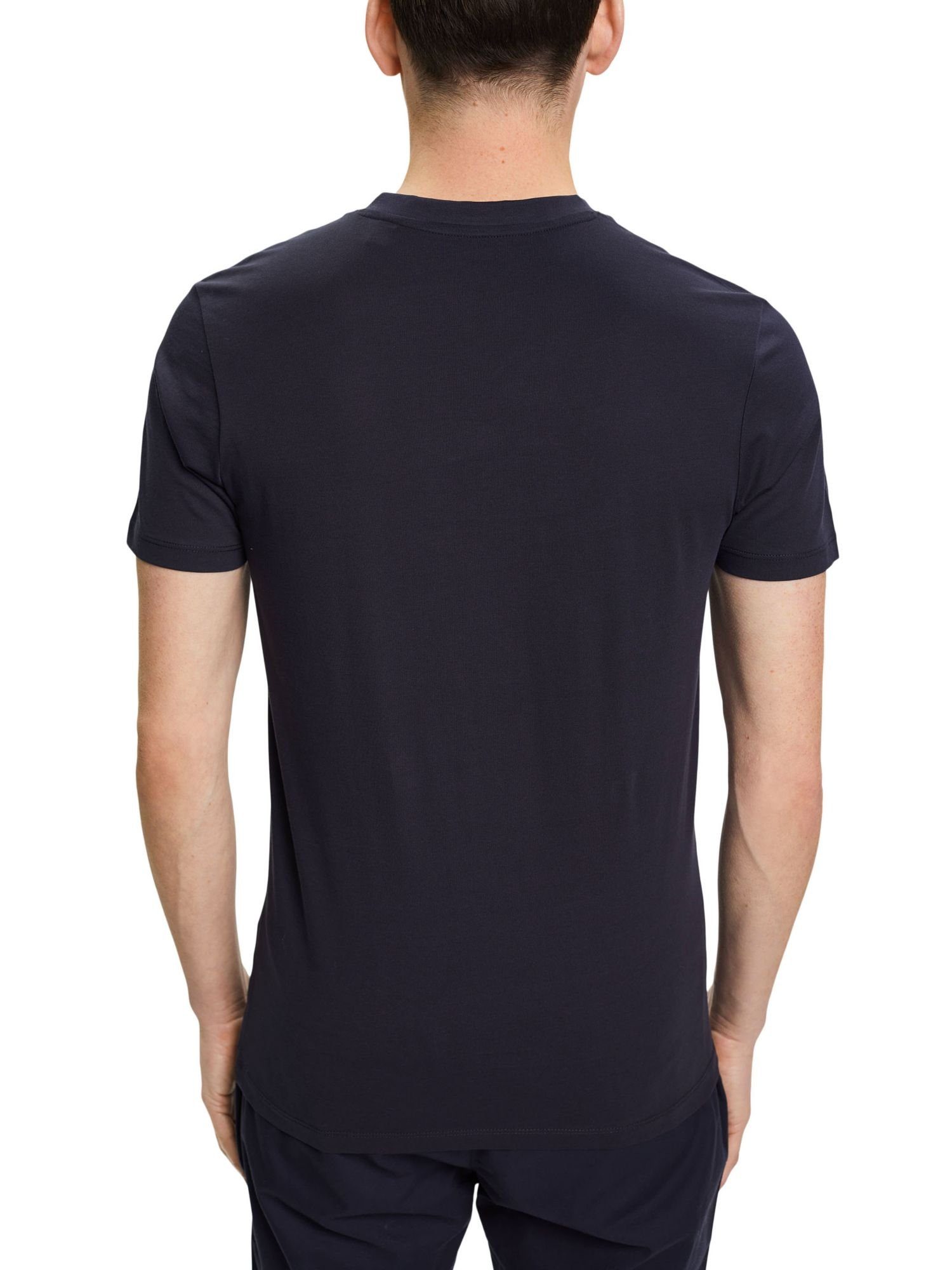 Esprit (1-tlg) mit T-Shirt NAVY V-Ausschnitt, Fit Baumwolle T-Shirt aus Slim