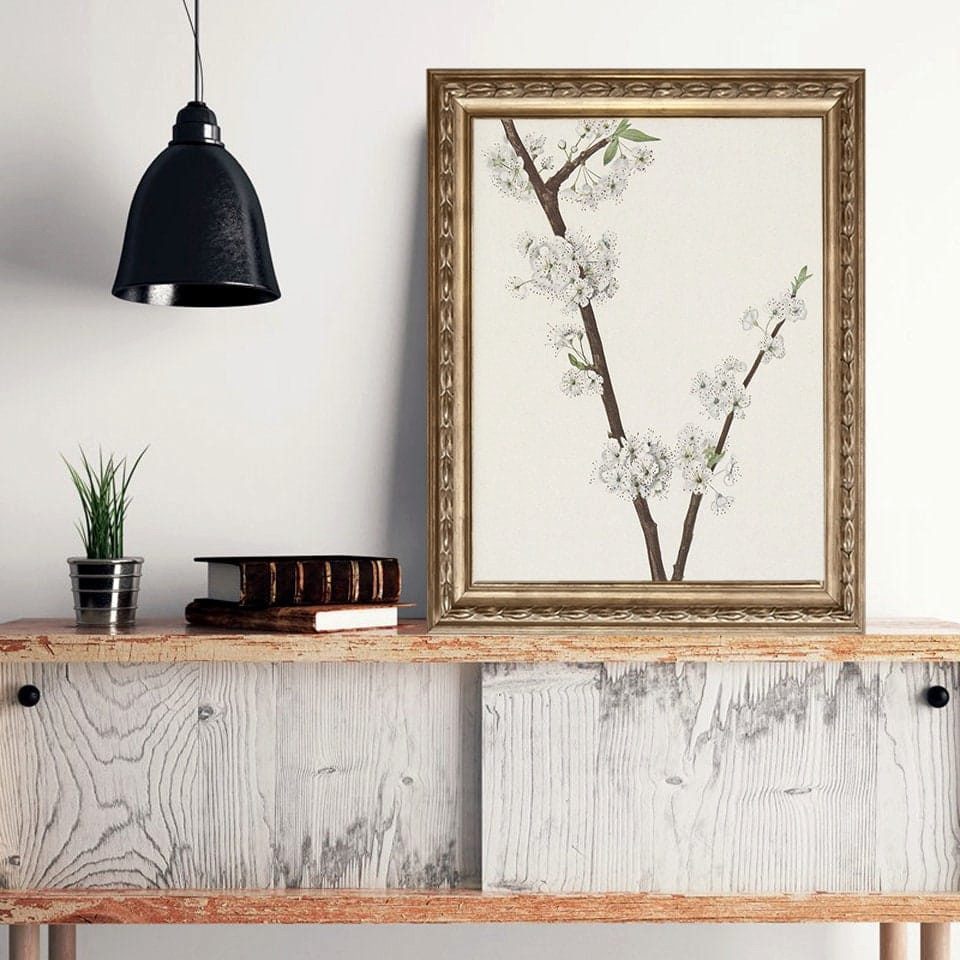 JUSTGOODMOOD Poster Vintage Galerie Wand Kunst Landschaft Schnee Berge und Wälder Natur al, F (1 St)