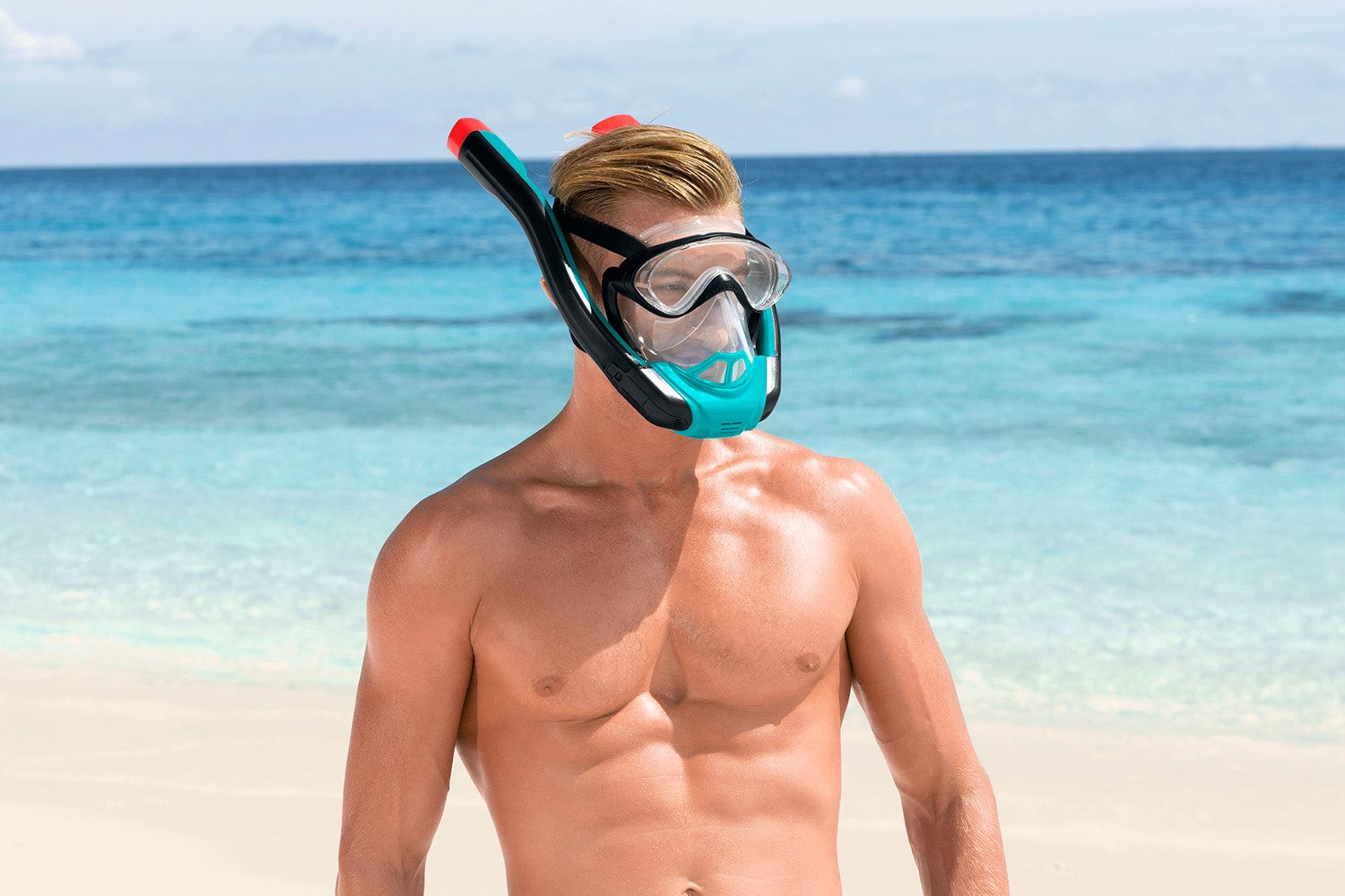 Bestway Taucherbrille Flowtech™, (Packung, 1-St., Größe: L/XL), 100% latex- und PVC-frei