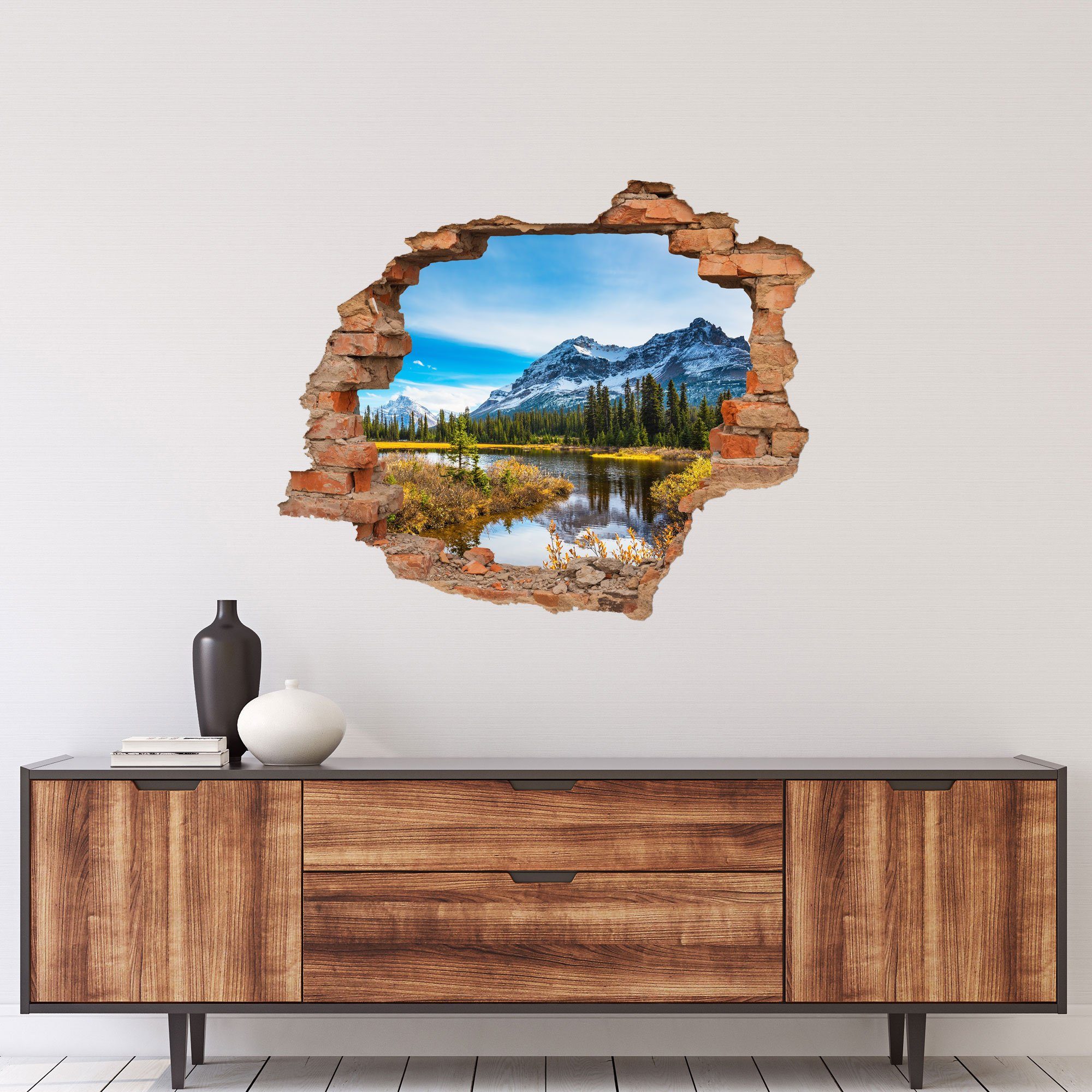 WallSpirit Wandtattoo Wanddurchbruch "Italienische Berge", Selbstklebend, günstig online kaufen