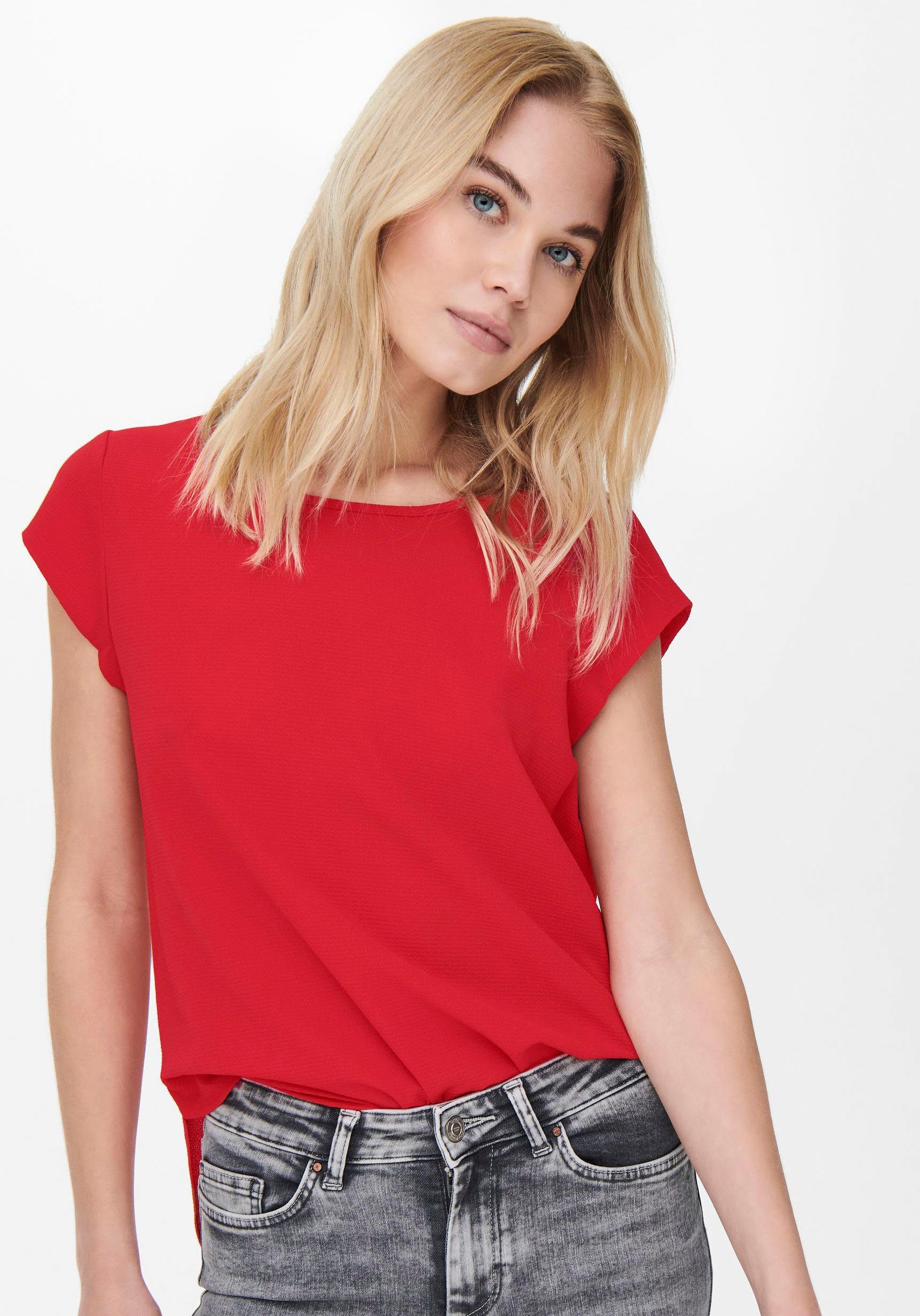 ONLY Kurzarmbluse ONLVIC S/S SOLID TOP NOOS PTM High Risk Red