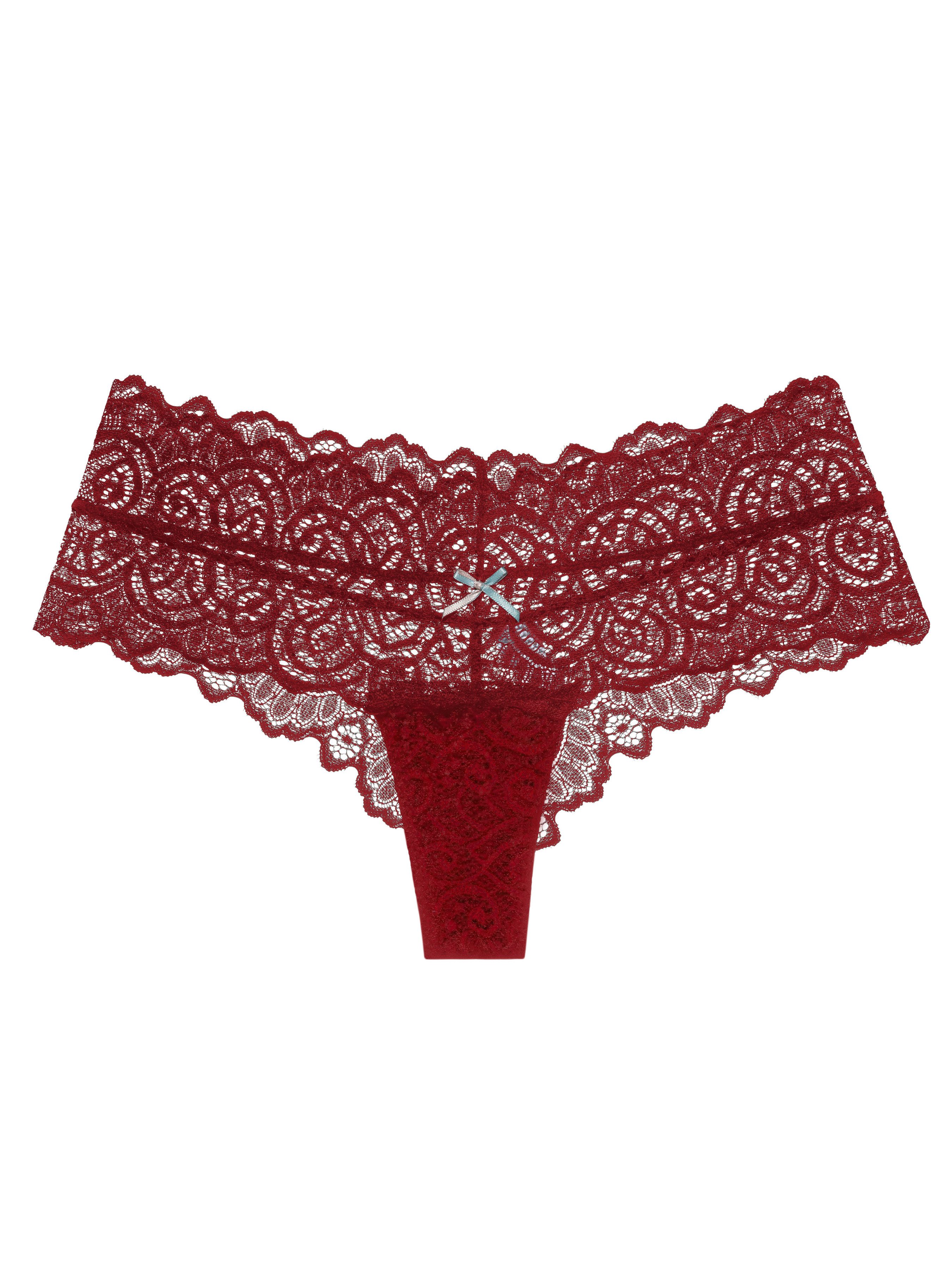 Elegant Love Tangaslip Unterwäsche in Spitzenoptik, Sexy Damen Dessous, Slip, Panties Tanga /V-Strings mit Schleife, Höschen Lingerie