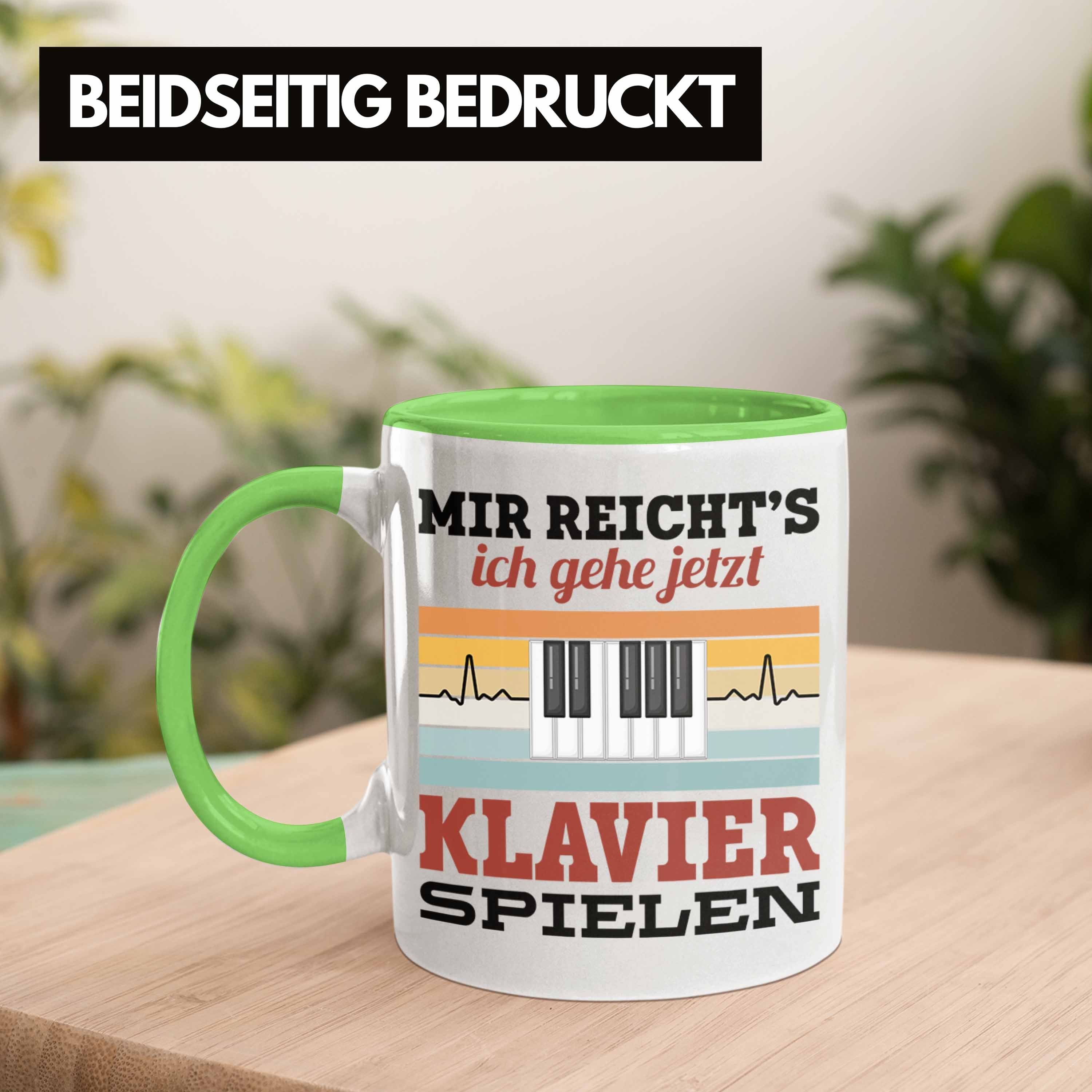 Tasse Trendation Ich Klavier Mir Geschenkidee Tasse Reichts Klavier-Spiele Spielen Gehe Grün