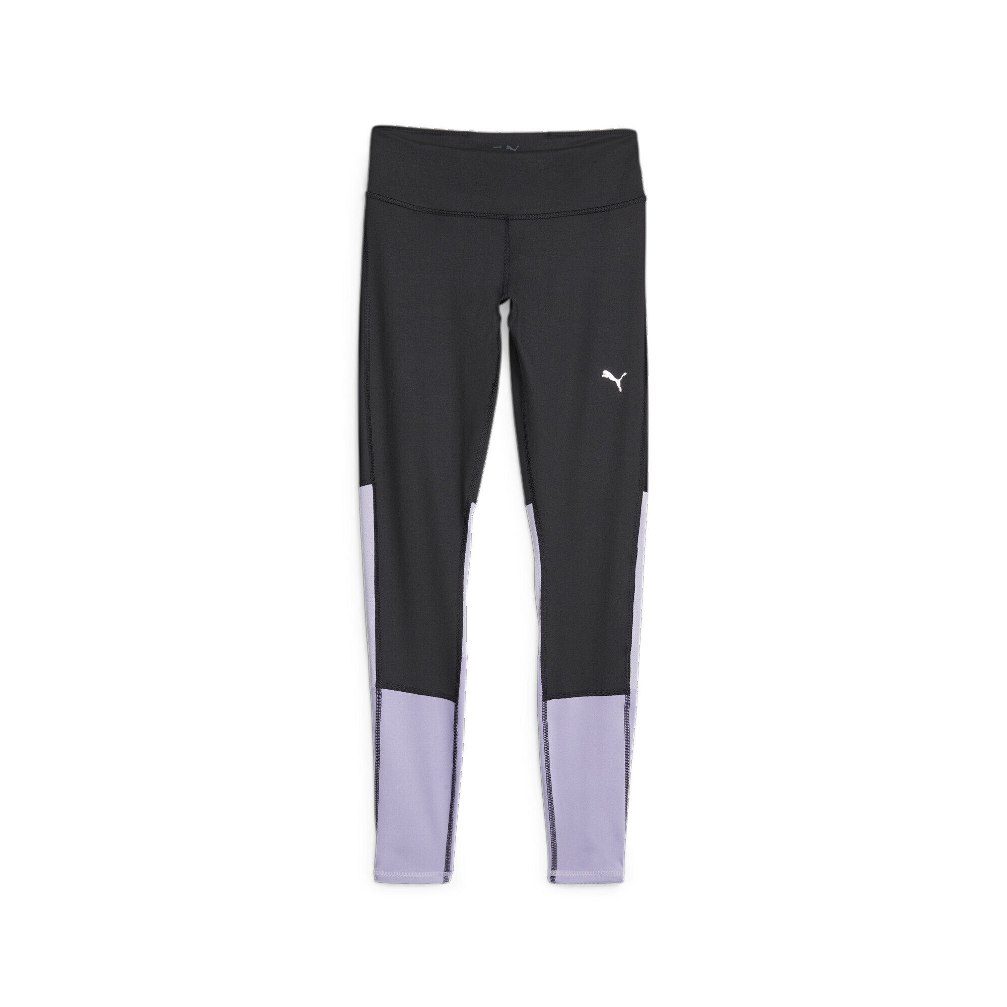 PUMA Lauftights Run Favourite Regular Rise Long Lauf-Leggings Damen Black Vivid Violet Purple