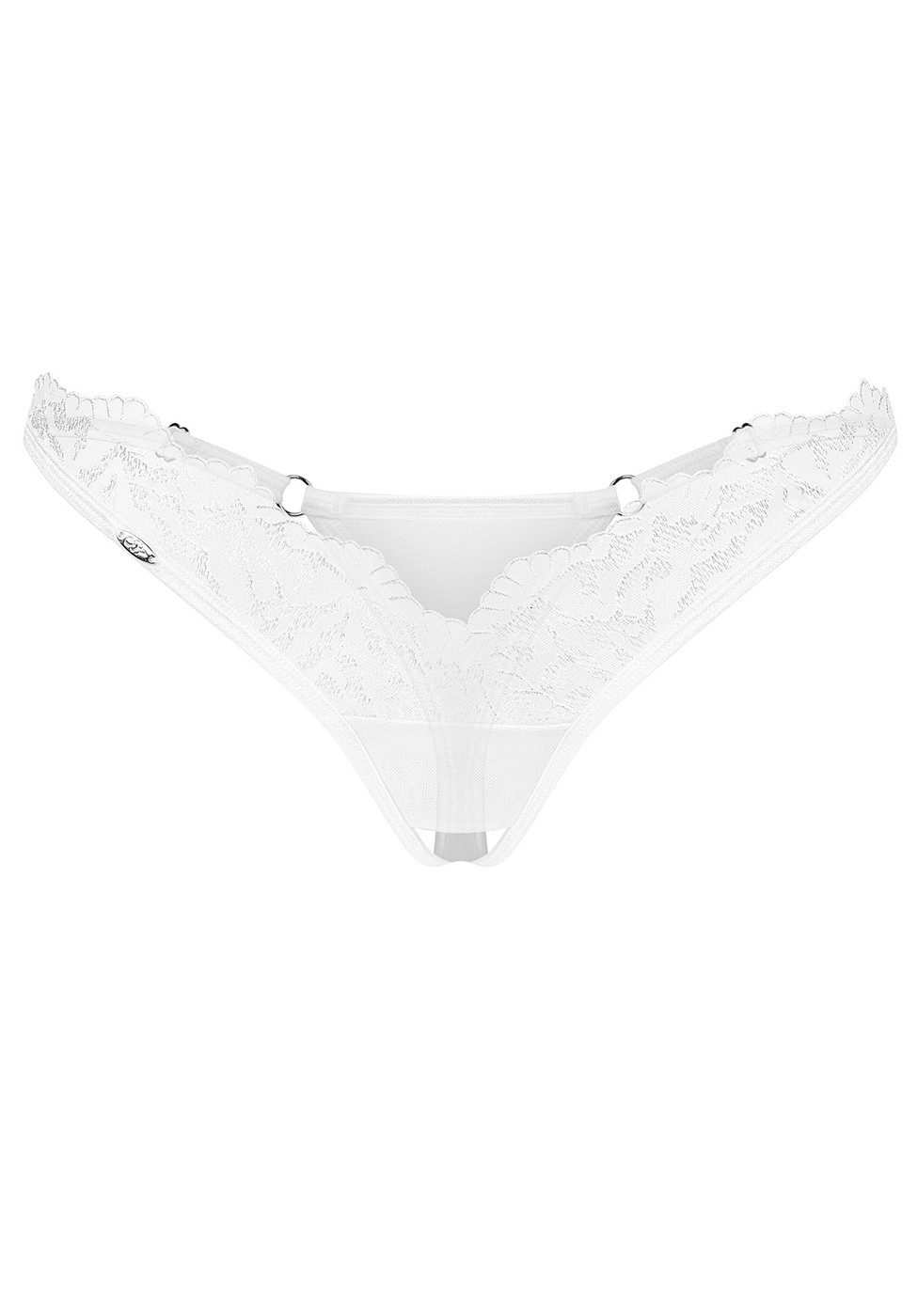 Obsessive String Arrowel Ouvert-String mit zarter Spitze - weiß (1-St) auffälliges Vorderteil und verstellbare Bänder