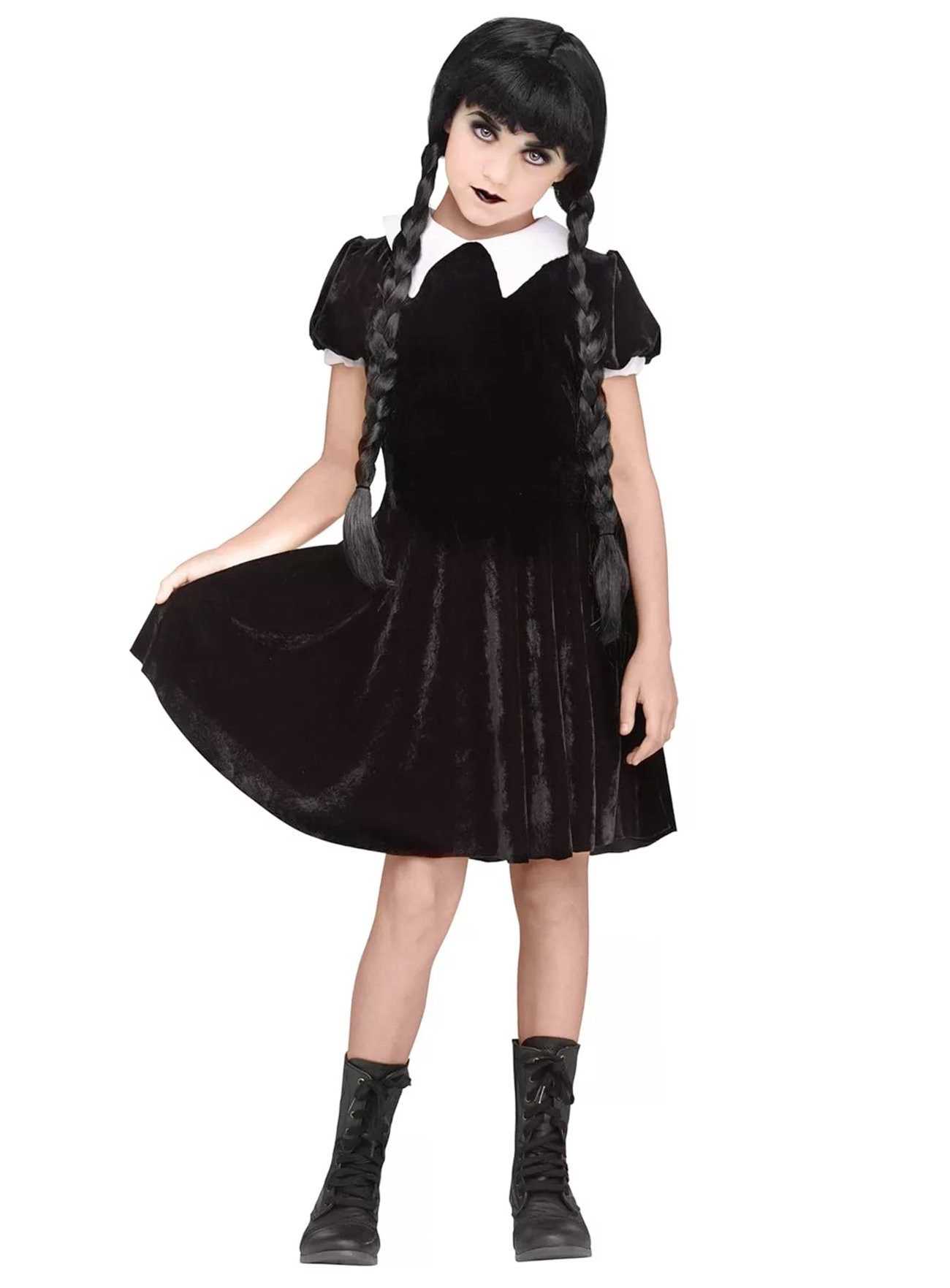 Fun World Vampir-Kostüm Vampir Schulmädchen - Halloween Kostüm Kinder, Düsteres Schoolgirl Outfit für Mädchen