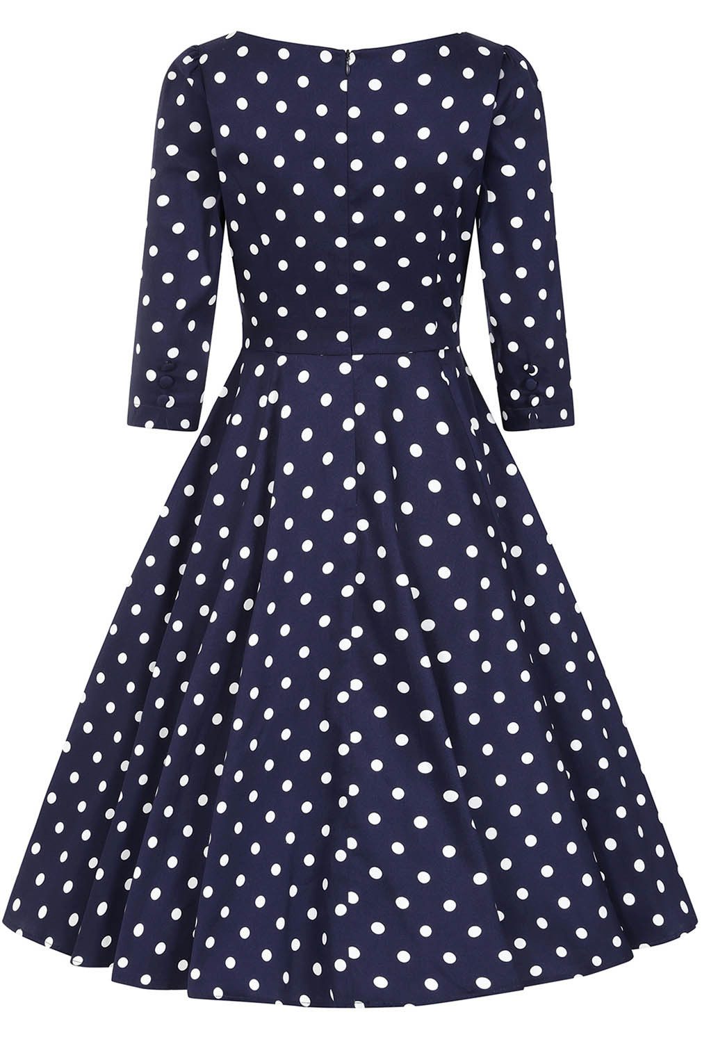 Hearts & Roses London A-Linien-Kleid Blakely Polka Dot Vintage Retro Fit-N-Flare