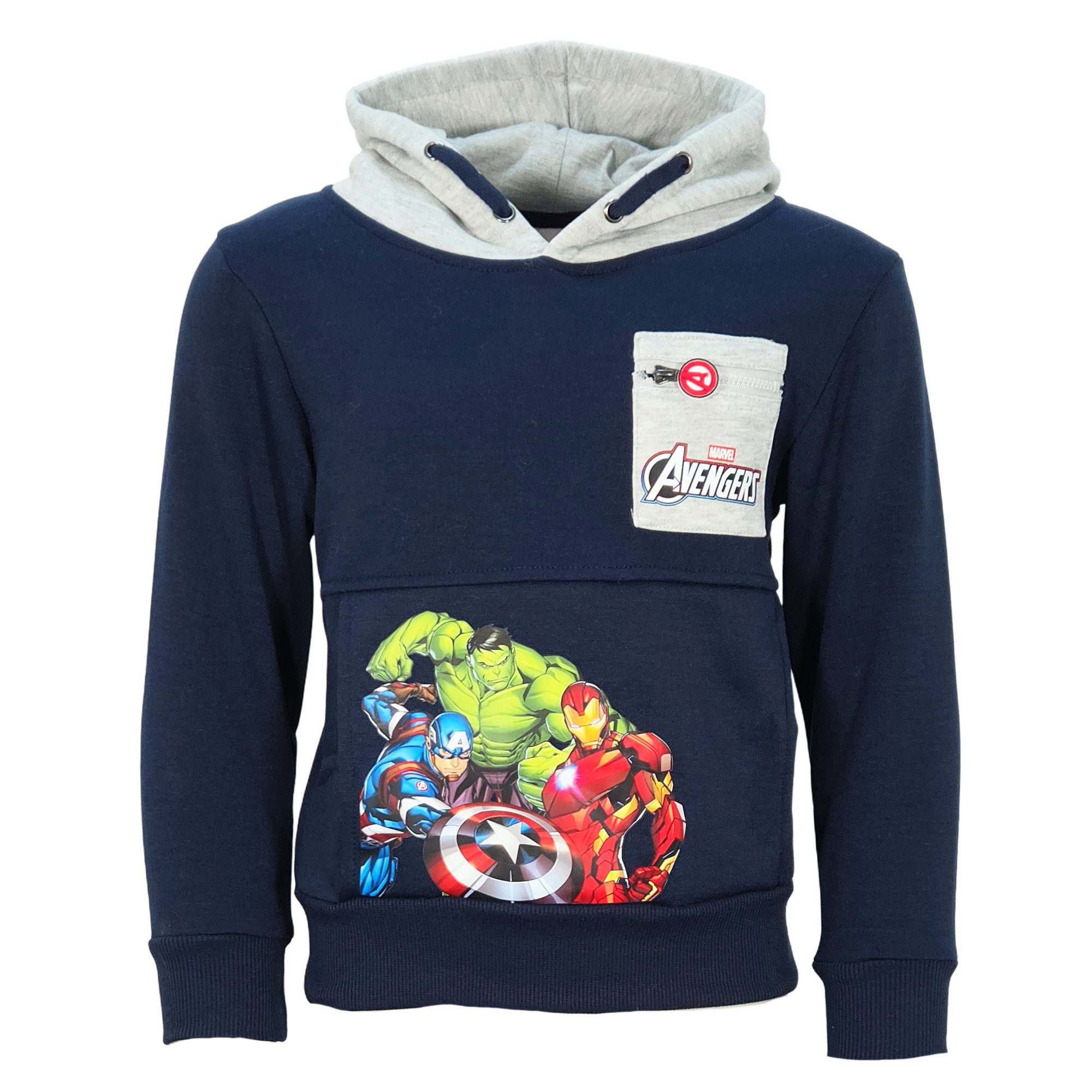 MARVEL Hoodie Marvel Avengers Kinder Jungen Fleece Hoodie Kapuzenpullover Gr. 92 bis 128