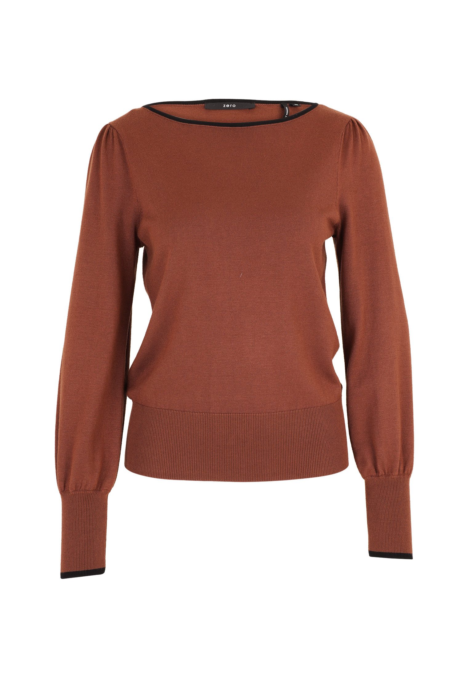 Zero Strickpullover zero Feinstrickpullover mit Kontrastpaspel günstig online kaufen