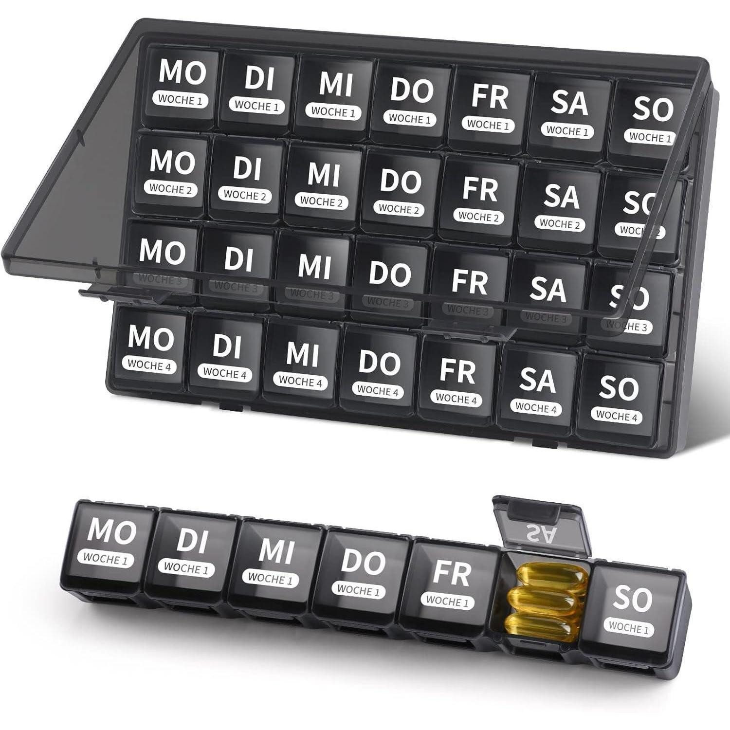 Opret Pillendose Tablettenbox 7 Tage Große Fächer Monat Pillendose Organizer