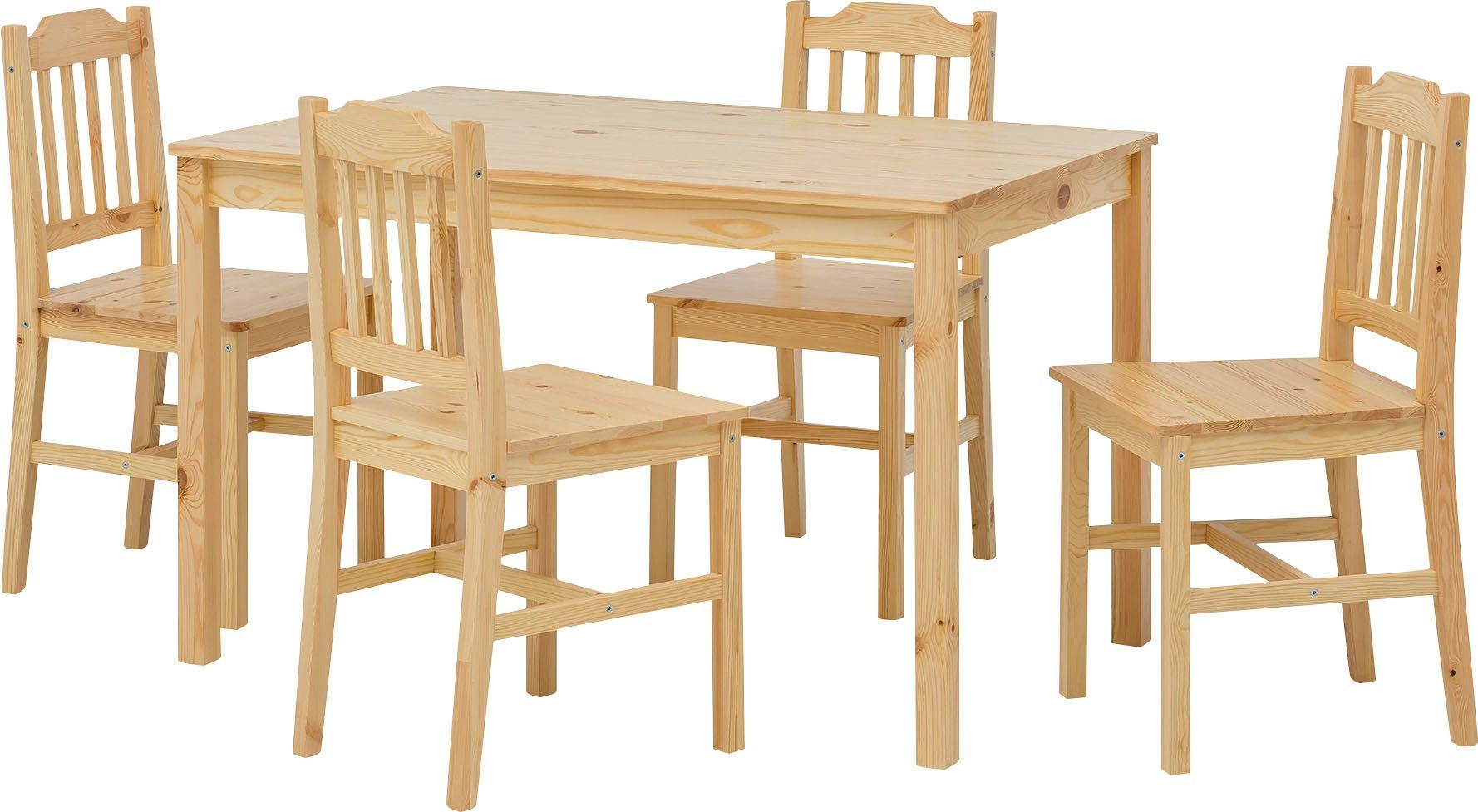 MÖBILIA Essgruppe Chur, (Set, 5-tlg), gefertigt aus massivem Kiefernholz