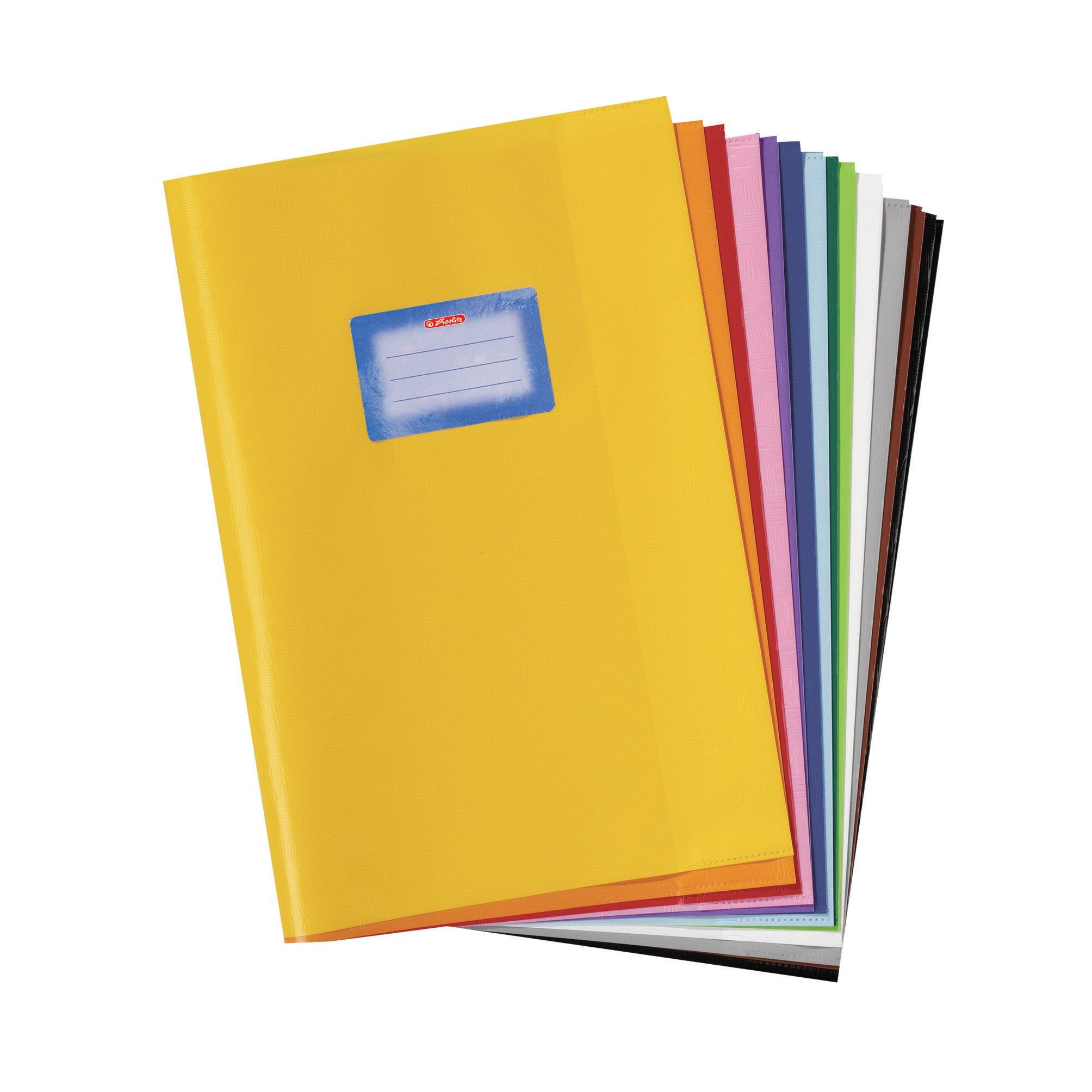 Herlitz Schulheft 10 Heftumschläge / Hefthüllen DIN A4 / Baststruktur / 10 verschiedene