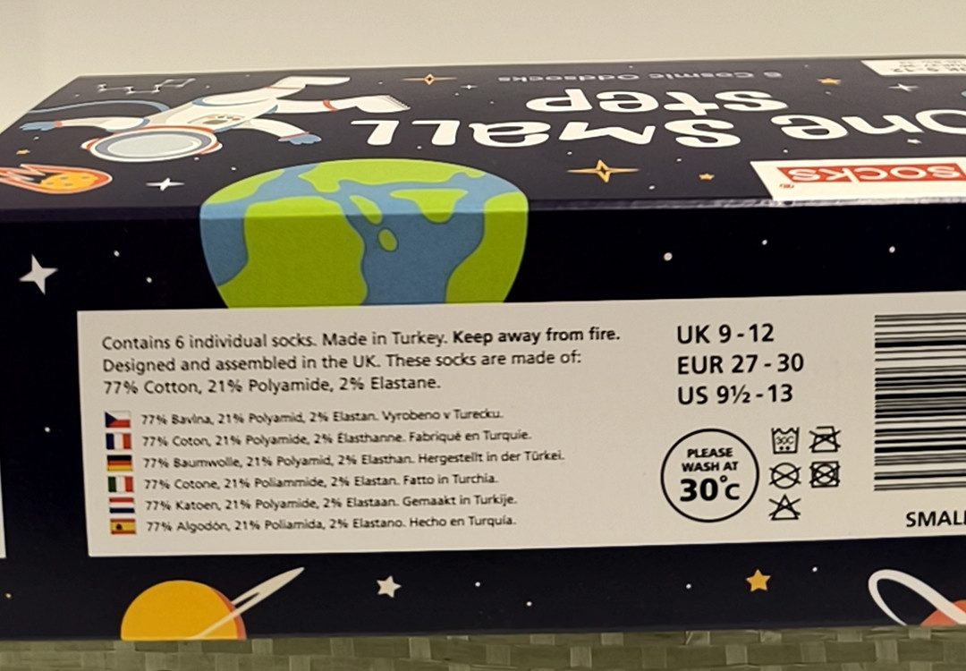 United Oddsocks Freizeitsocken One Small Step Weltall Oddsocks Socken in 27-30 im 6er Set