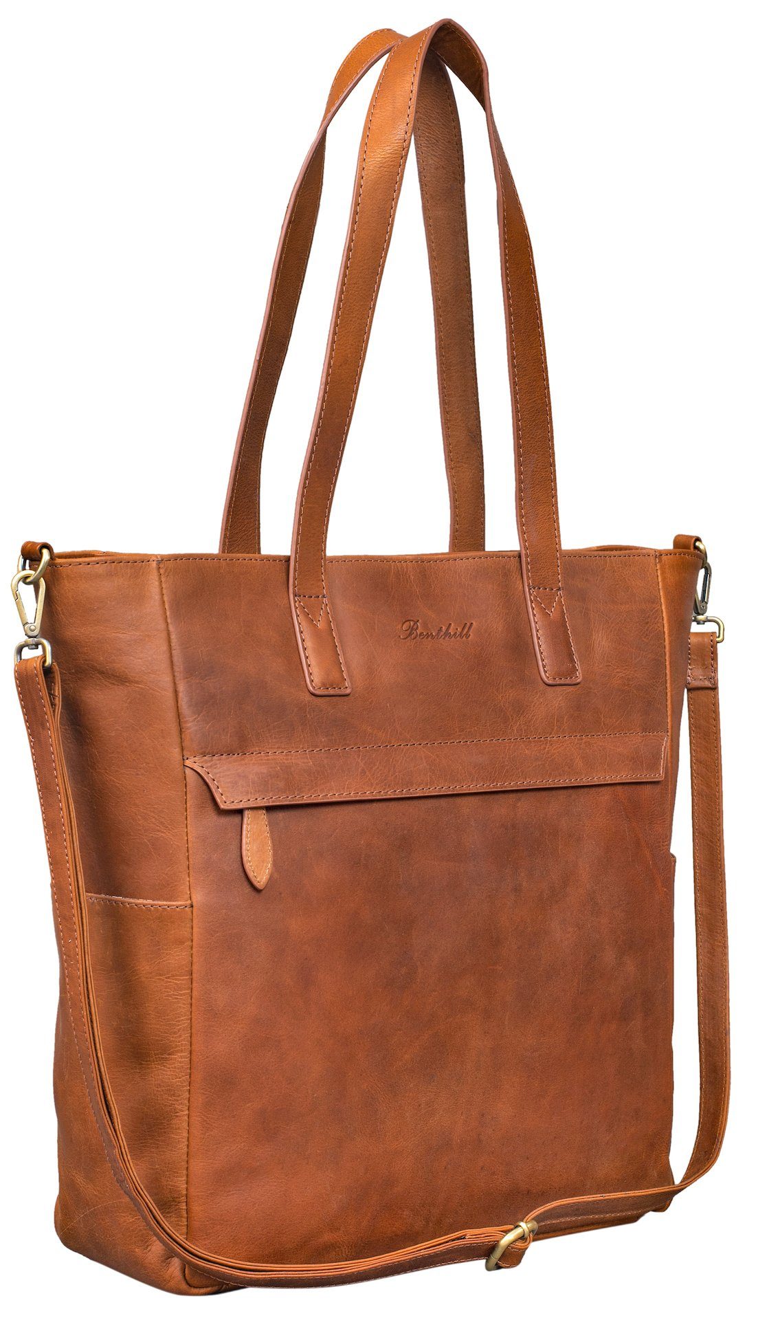 Benthill Shopper Damen Echt Leder Groß Ledertasche Umhängetasche Handtasche günstig online kaufen
