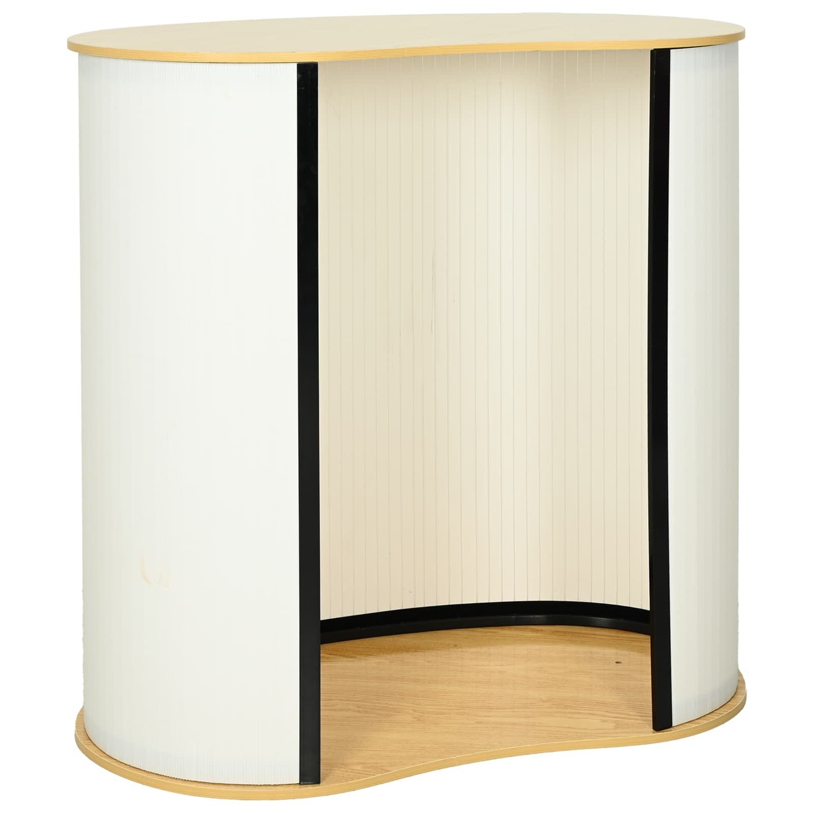 vidaXL Empfangstheke Messetheke Hellbraun und Weiß 90 x 48 x 93 cm (1-St) – Bild 3 von 5