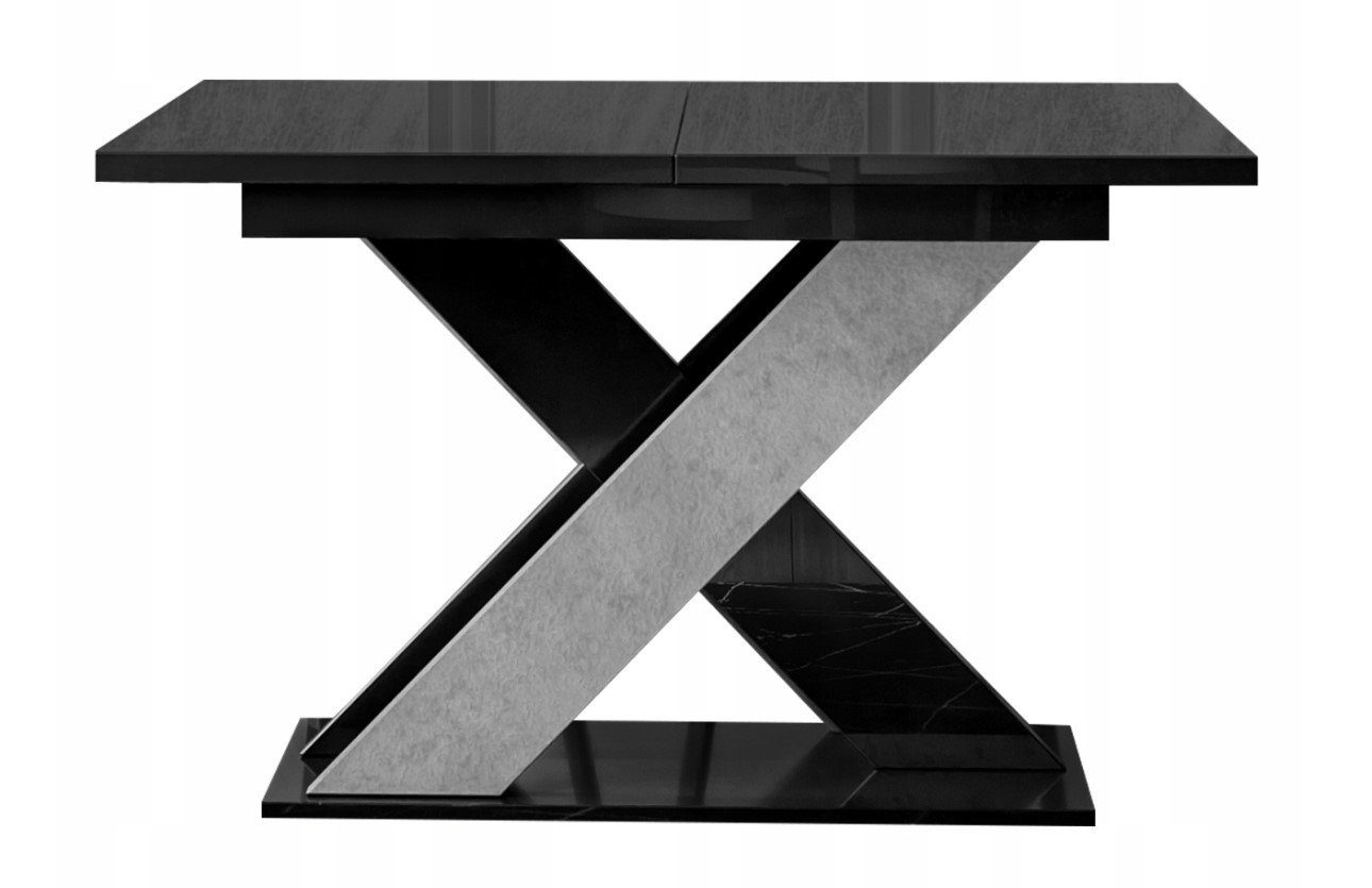 pressiode Esstisch Ausziehbarer Tisch XAO - eine moderne und funktionale Ergänzung schwarz Hochglanz/Beton