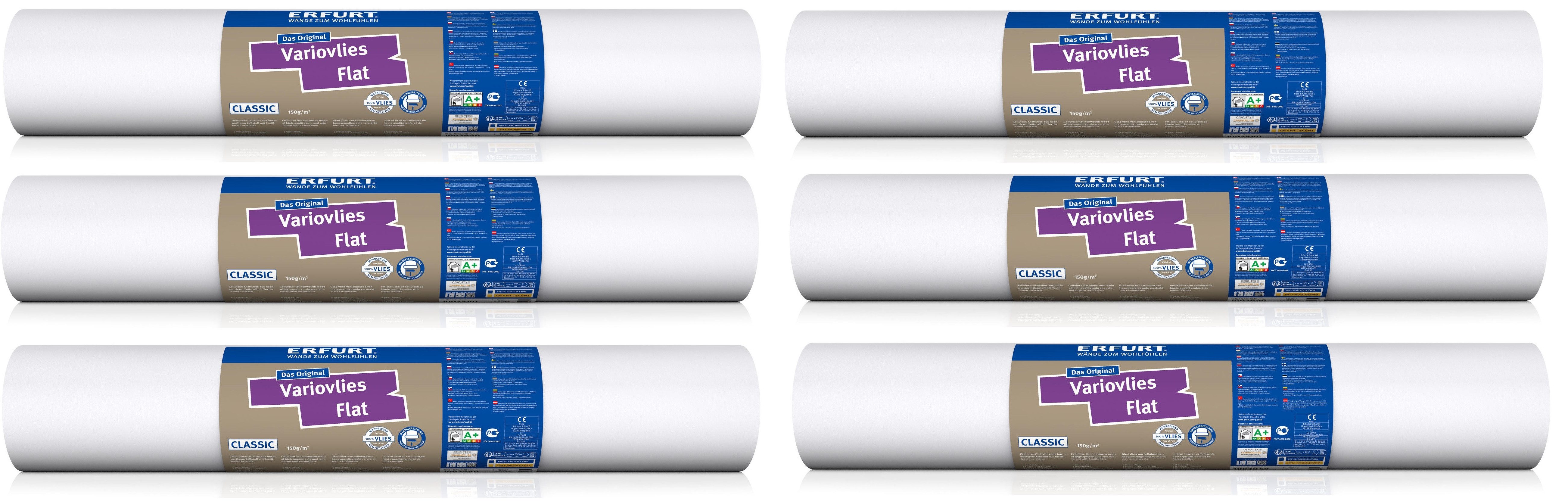 ERFURT Vliestapete 6 Rollen Erfurt Variovlies Flat Classic 150g weiße Tapet günstig online kaufen