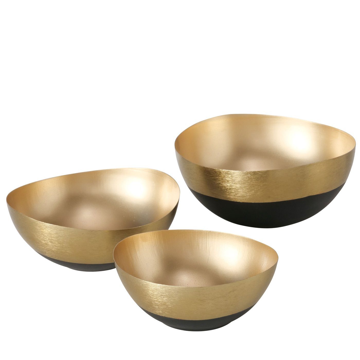 Dekoschale 3tlg. Schalen-Set Anelo schwarz, gold