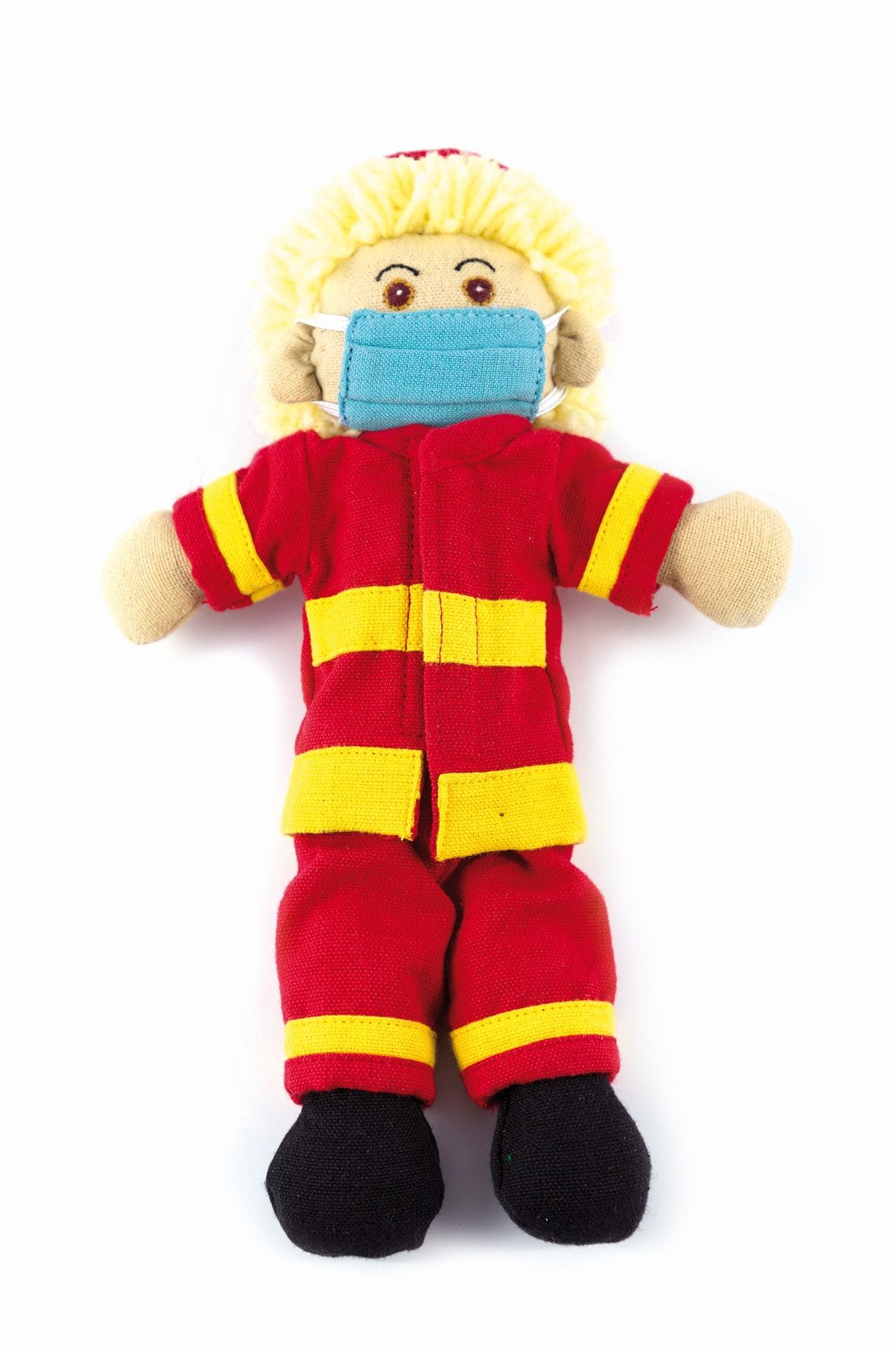 El Puente Stoffpuppe Anziehpuppe "Feuerwehrmann Oliver", Handmade, Handmade