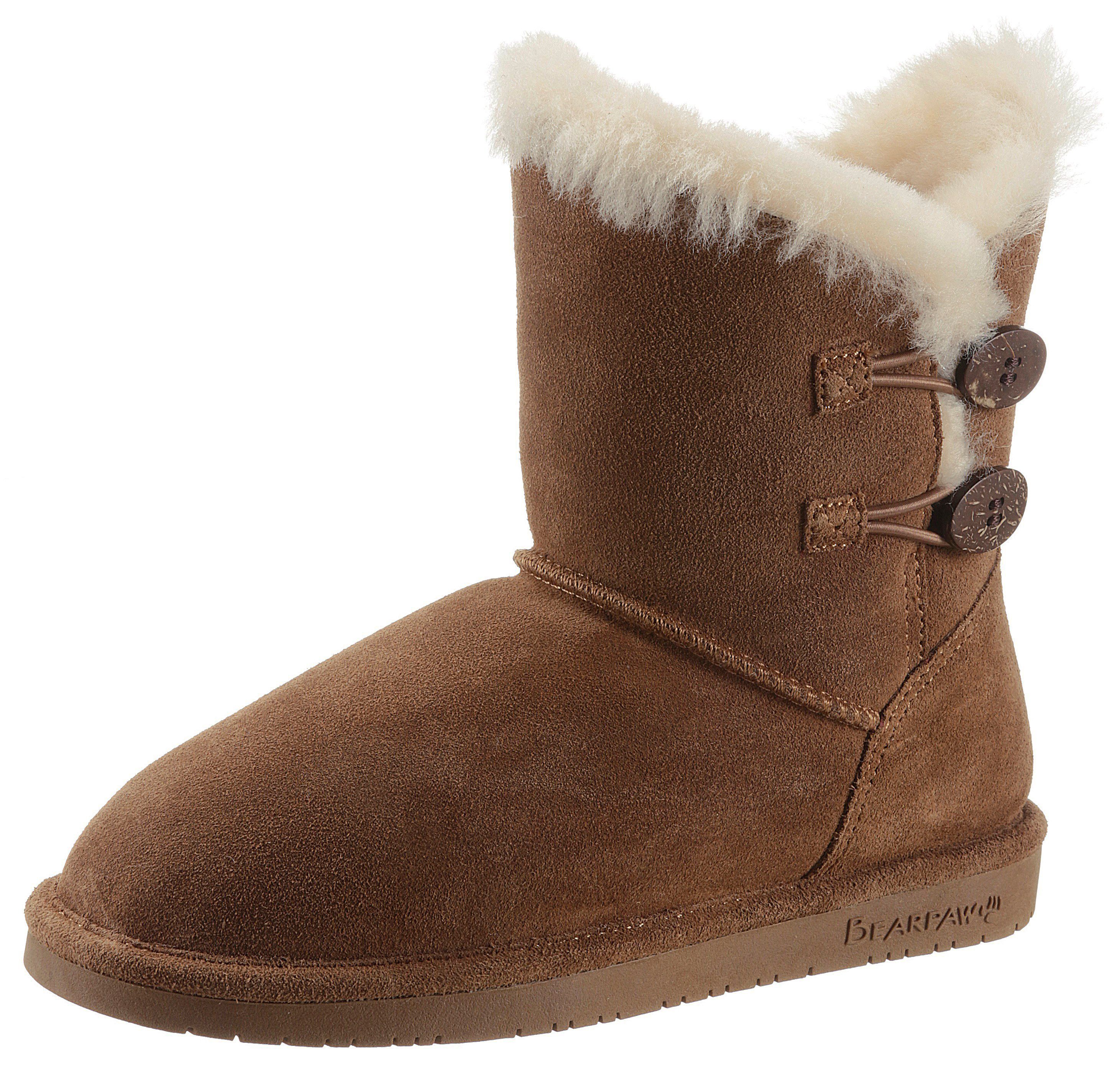 Zierknöpfen ROSALINE modischen mit cognac Winterboots Bearpaw