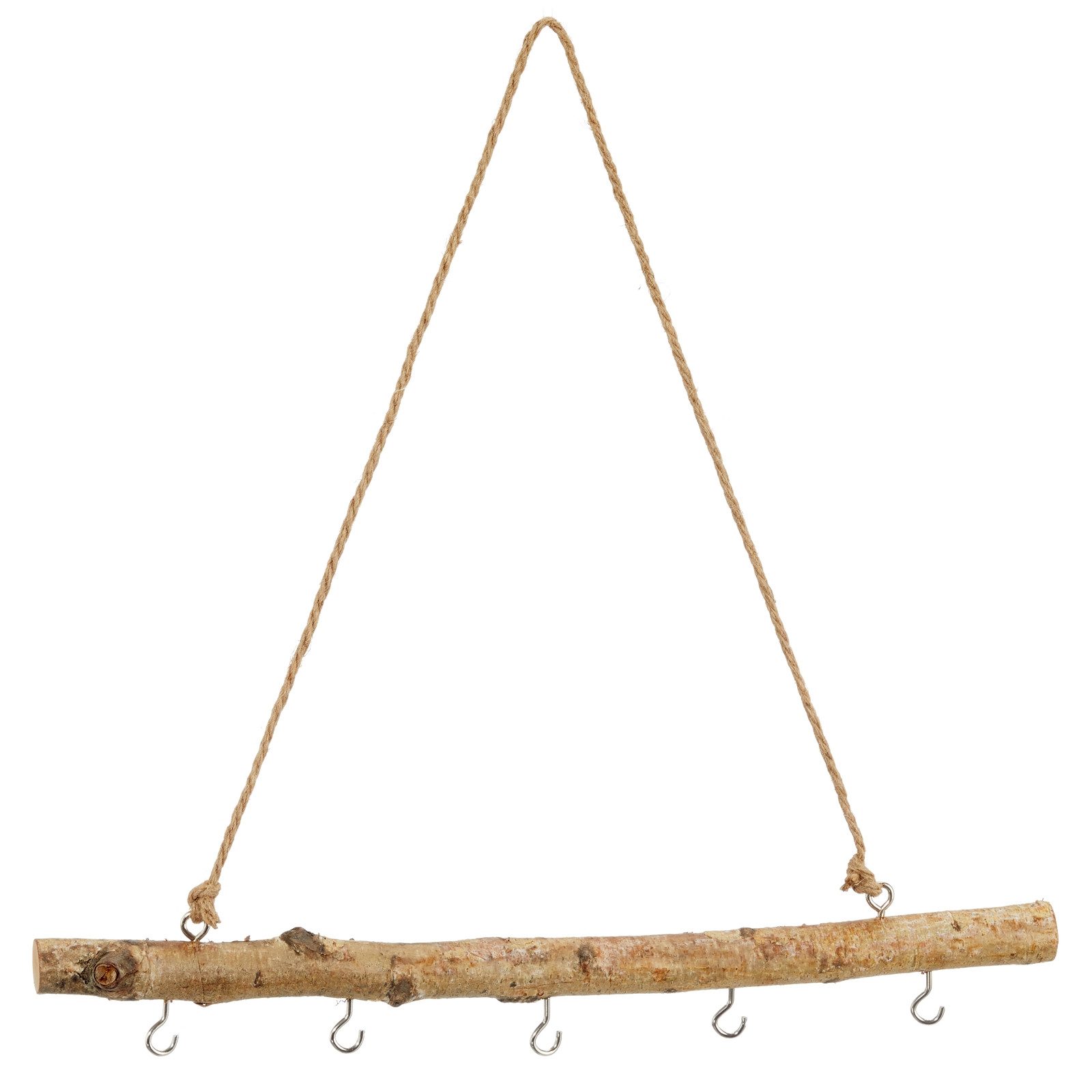HTI-Living Hängedekoration Hängedeko Holzstange mit Haken Natur (Stück, 1 St), Birkenholz Wandgarderobe