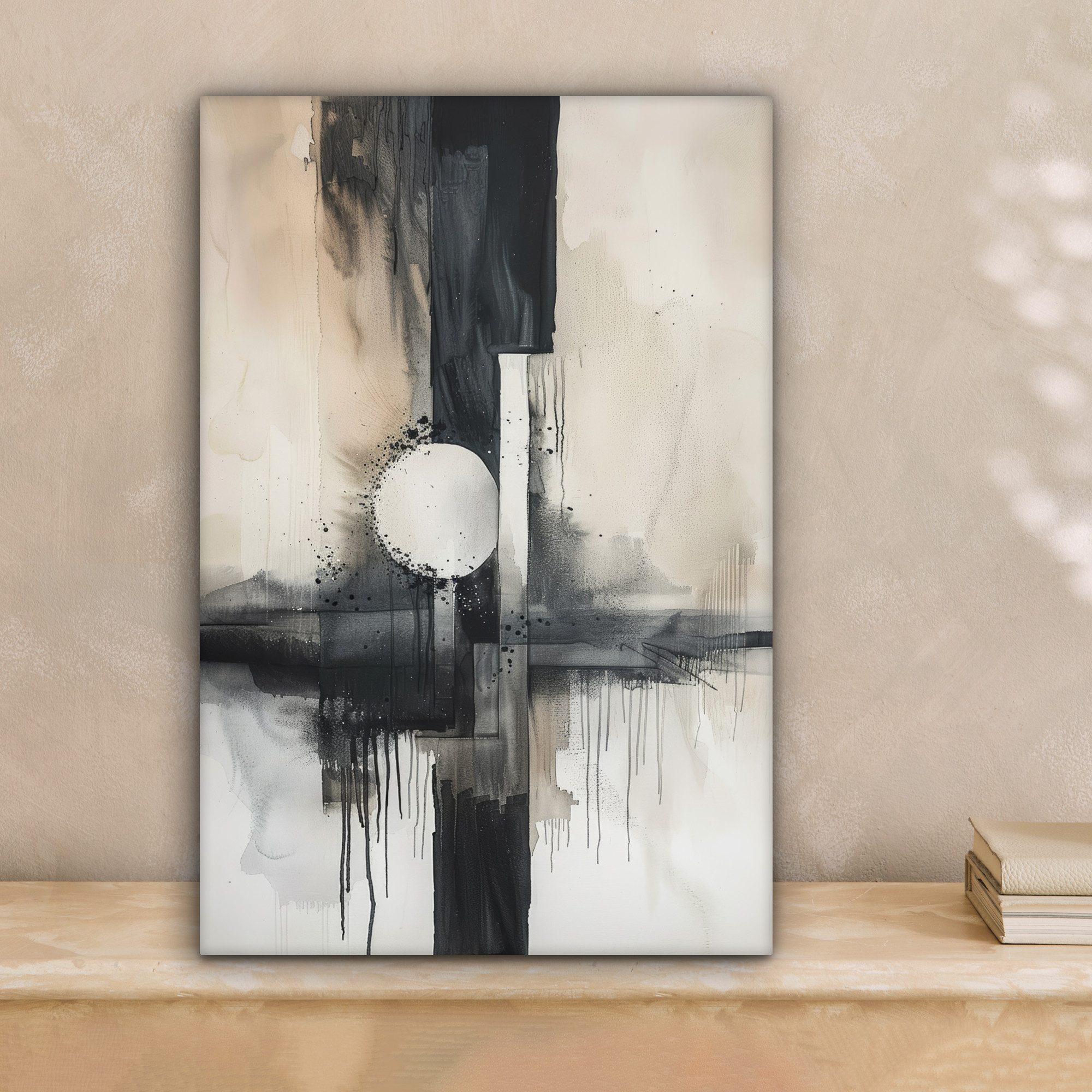 OneMillionCanvasses® Leinwandbild Abstrakt - Schwarz und Weiß - Farbe - Mod günstig online kaufen