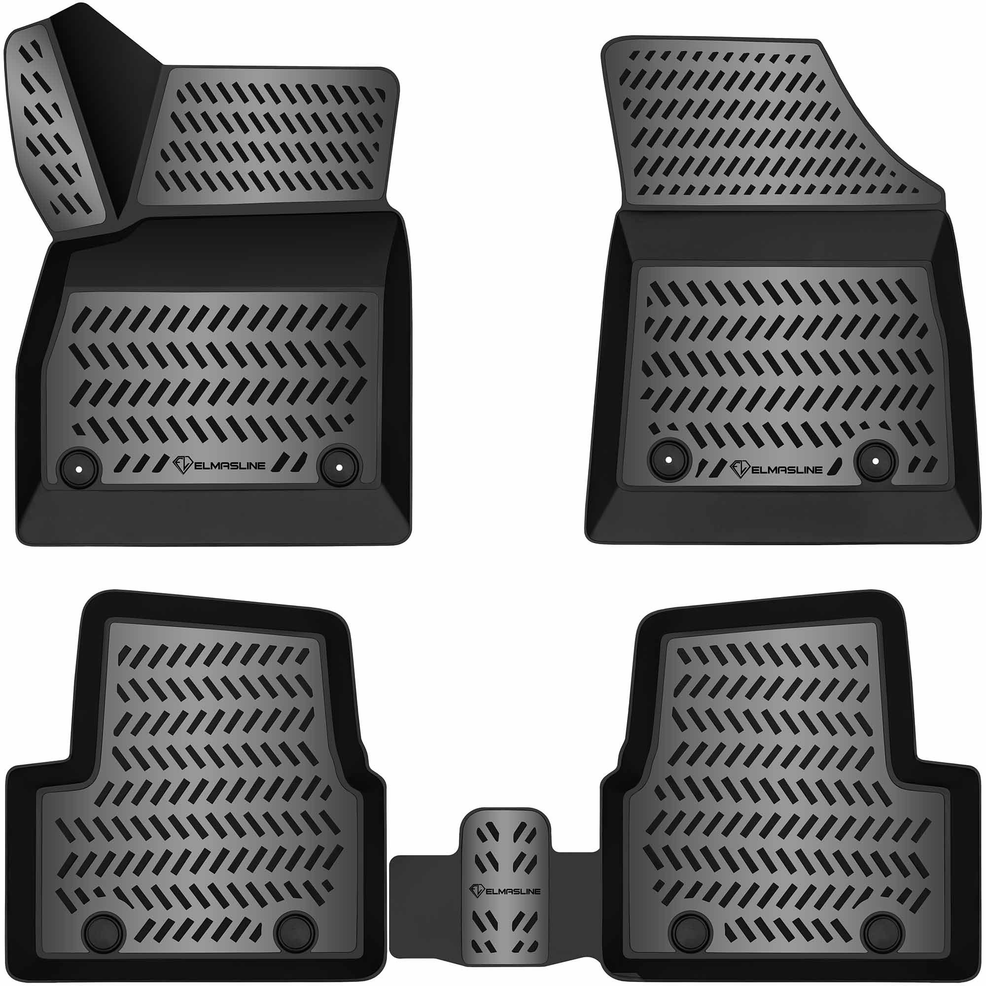 ELMASLINE Auto-Fußmatten Gummi (4 St), für OPEL ASTRA K (2015-2021) - 3D Gummimatten - Zubehör - Hoher Rand, 2015, 2016, 2017, 2018, 2019, 2020, 2021