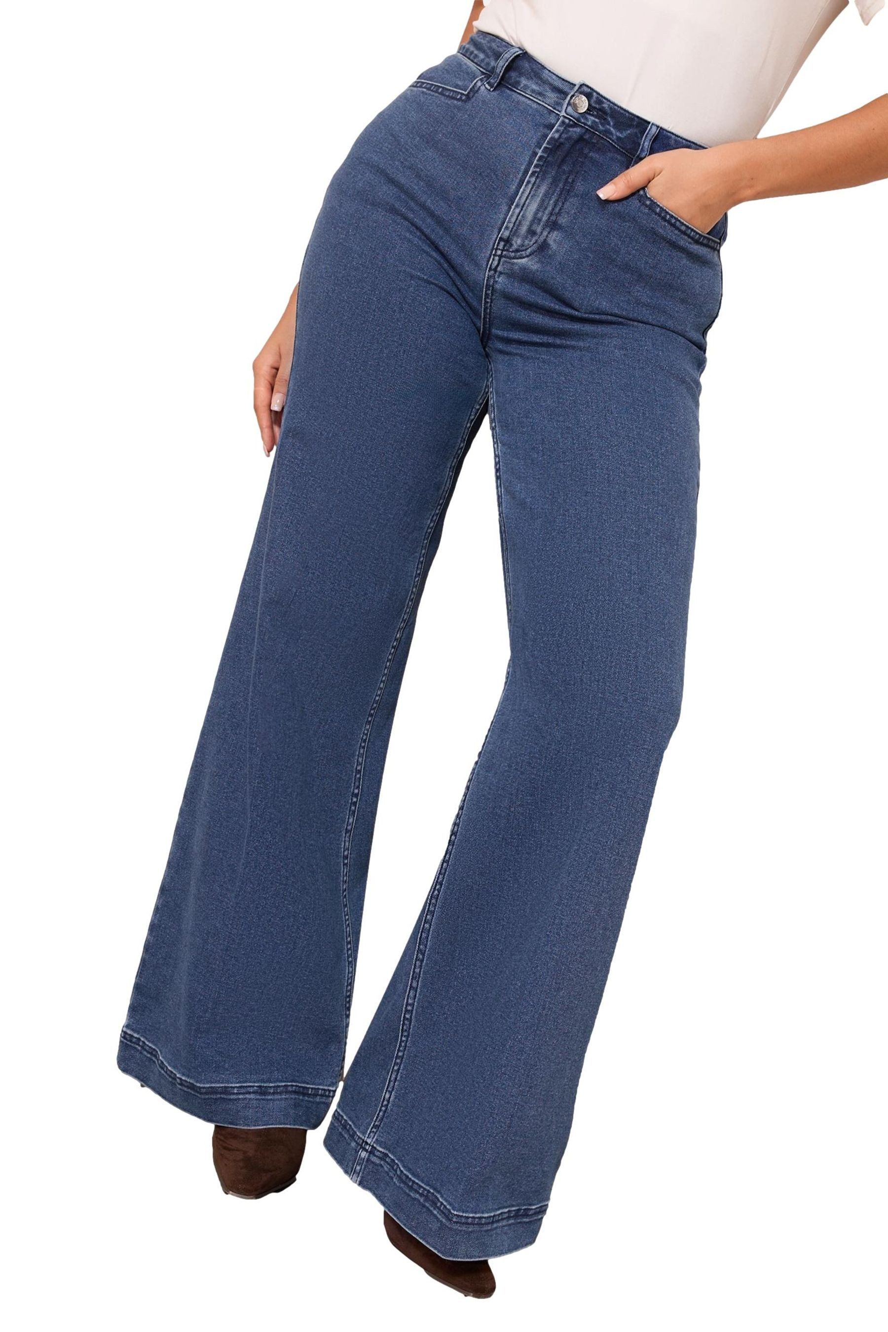 Weite Jeans Friends Like These Hose mit weitem Bein, Curve