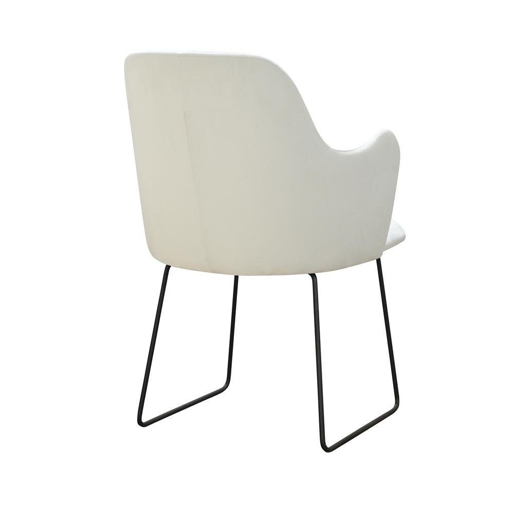 JVmoebel Stuhl, Design Stühle Stuhl Polster Warte Zimmer Praxis Kanzlei Weiß Sitz Ess Stoff Textil
