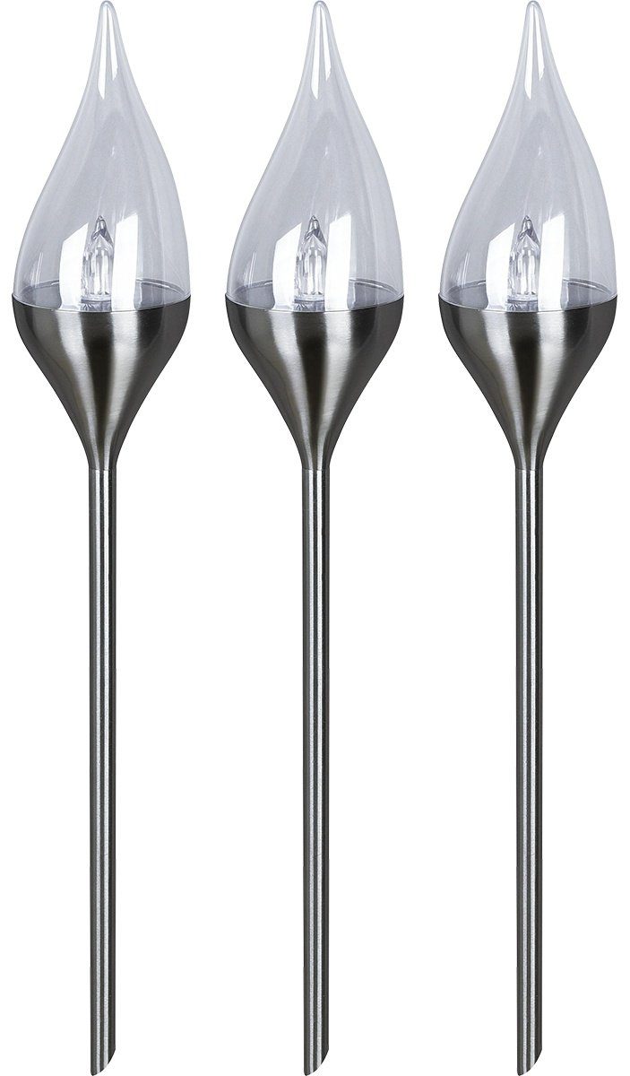 MeLiTec LED Solarleuchte Edelstahl Fackel SO38, LED fest integriert, warmwe günstig online kaufen