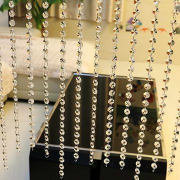 Türvorhang Kristallfarbene achteckige Perlen fertige Perlen lampwork Vorhänge, SOTOR, Kristall Perlen Vorhänge Stränge 1M Lange Türvorhang 14mm Breite