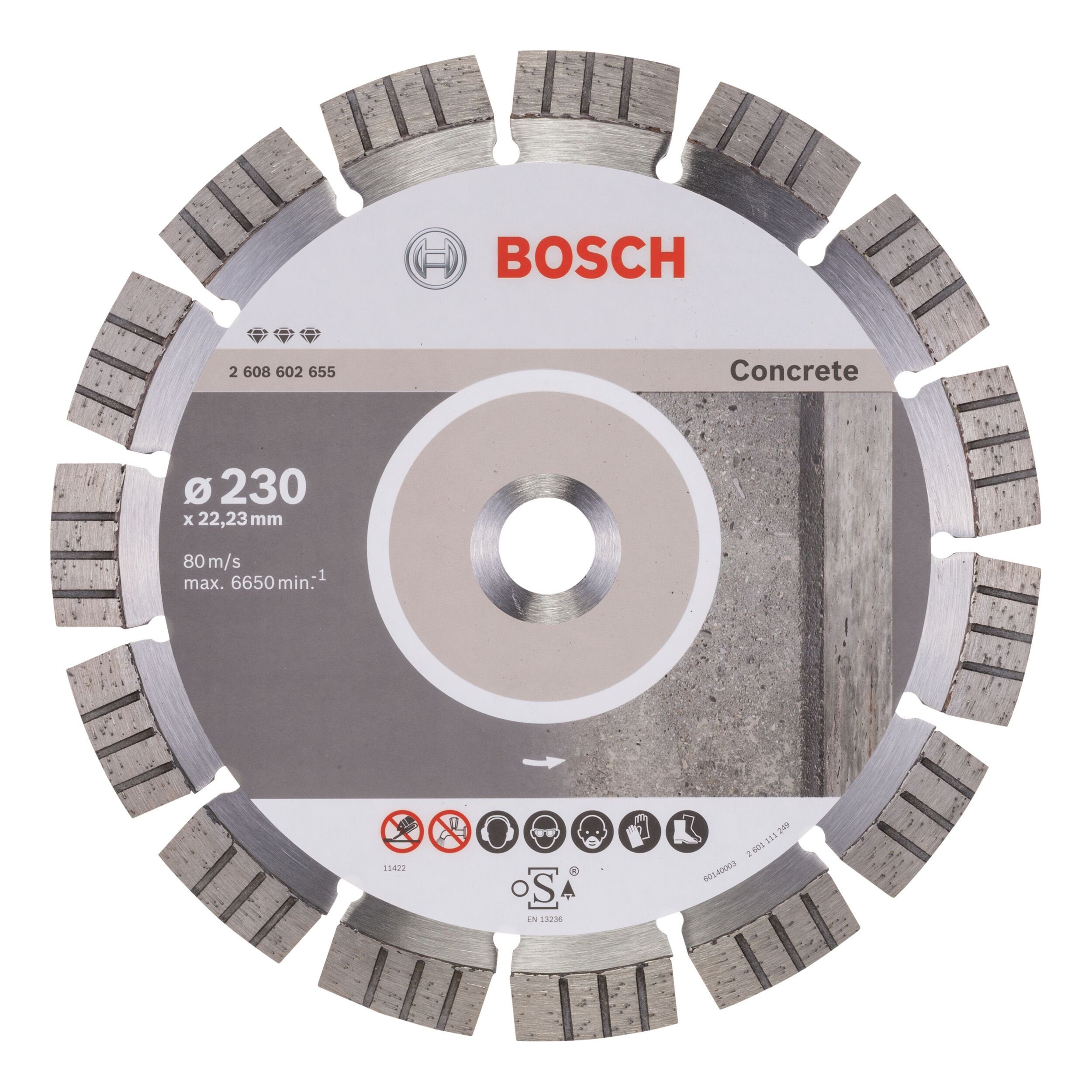 BOSCH Trennscheibe, Ø 230 mm, Best for Concrete Diamanttrennscheibe - 230 x 22,23 x 2,4 x 15 mm