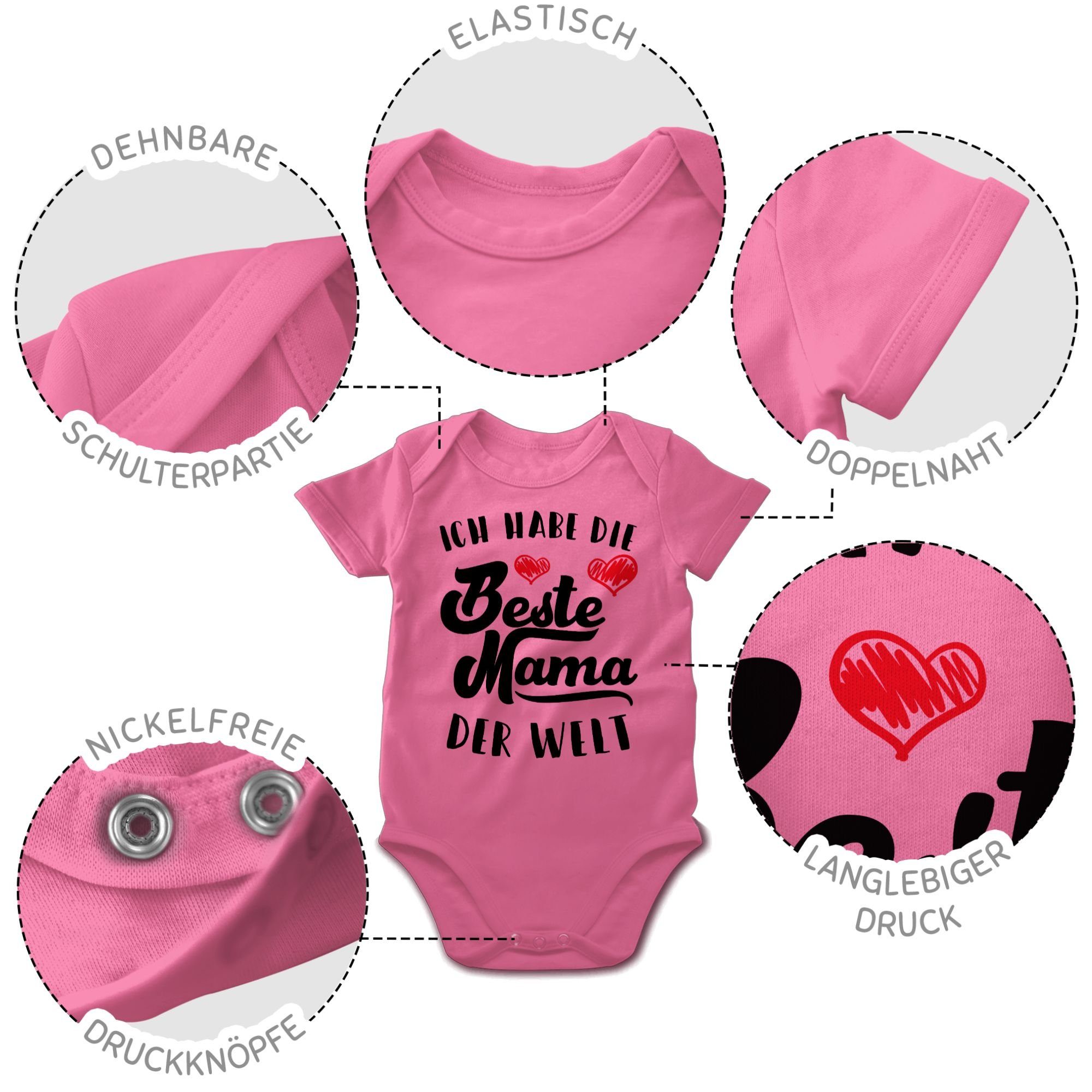 Ich habe Muttertagsgeschenk Mama Shirtracer 2 Welt der die Shirtbody (1-tlg) Beste Pink