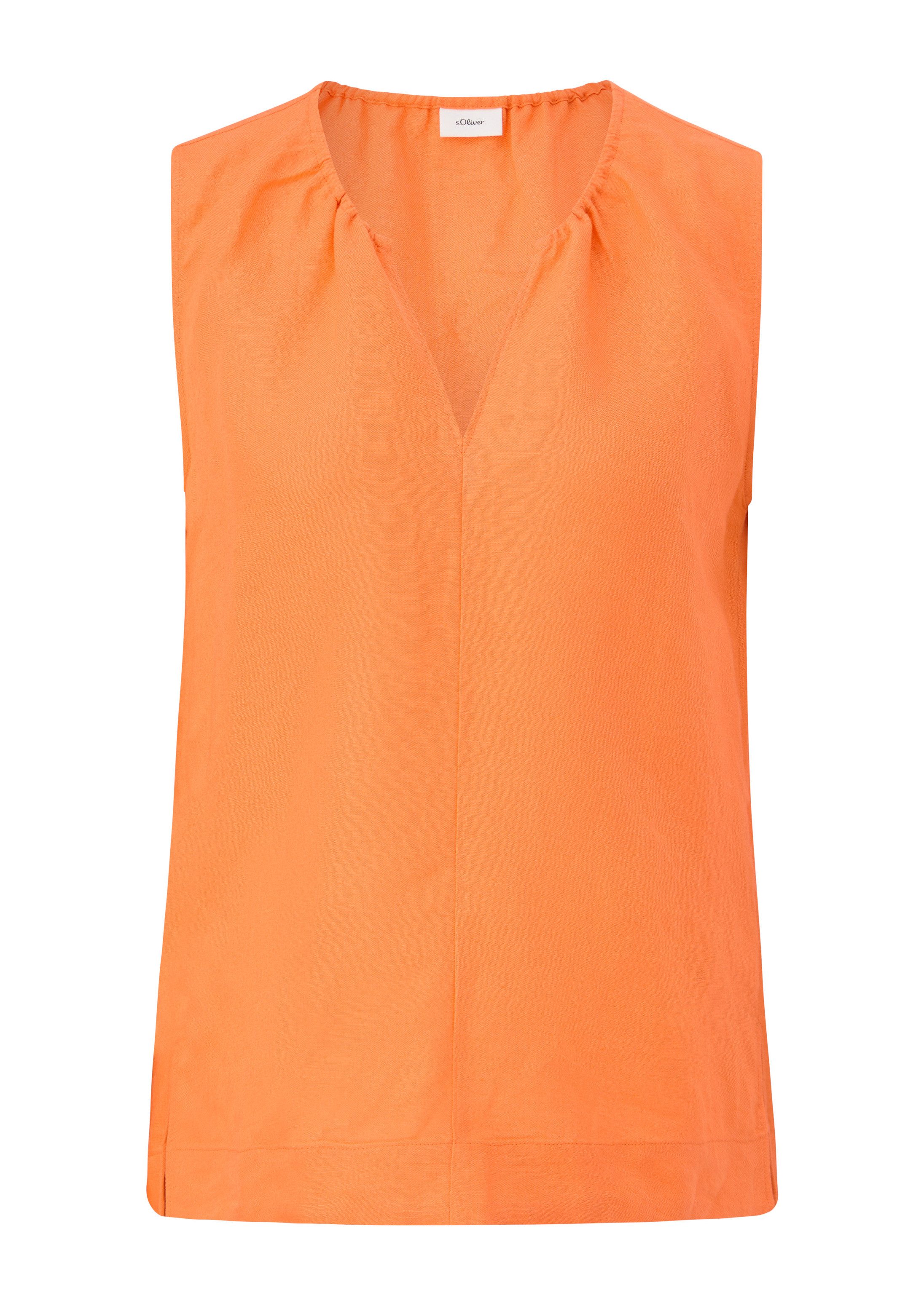 s.Oliver Blusentop Bluse Blusentop aus Leinenmix