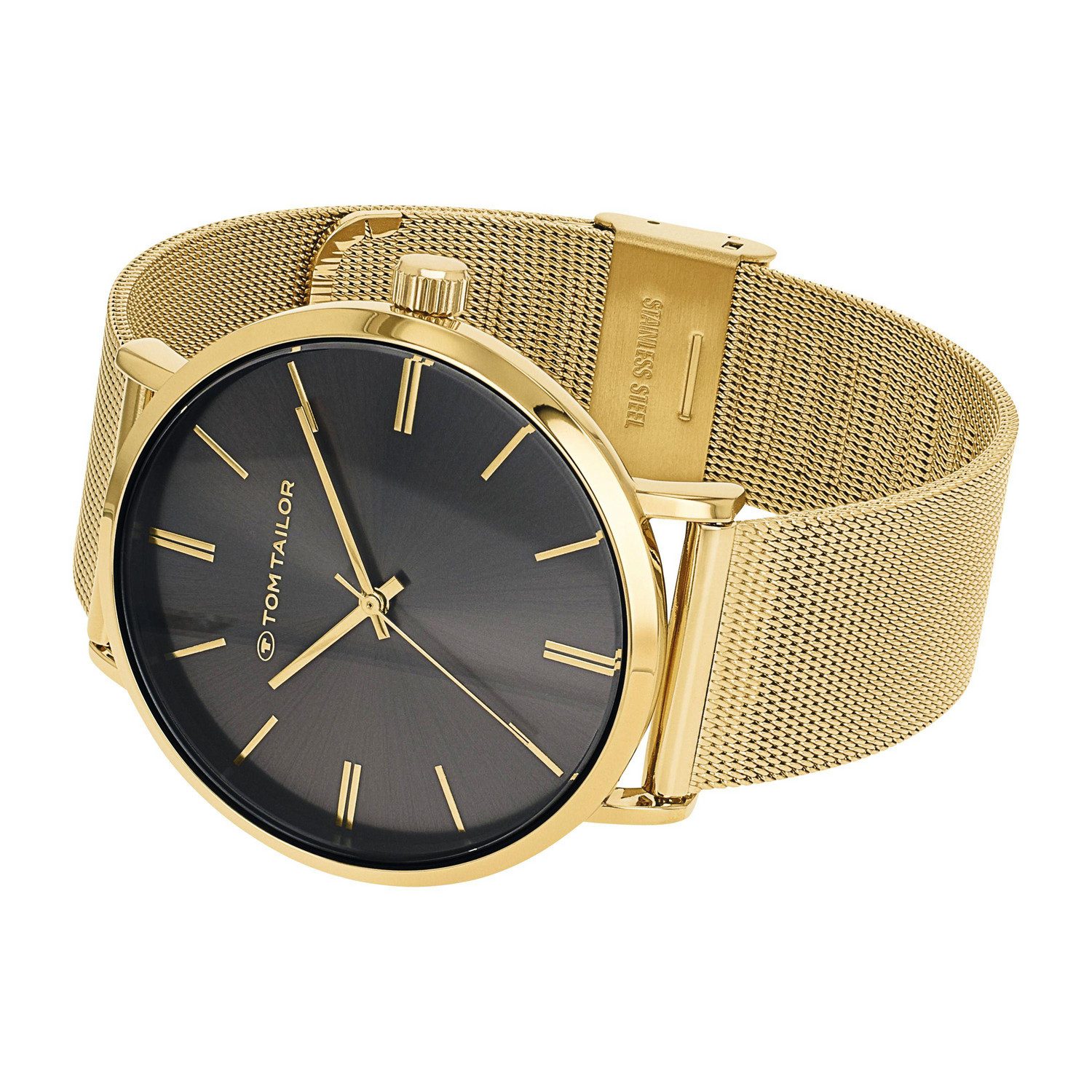 TOM TAILOR Quarzuhr 2100596, Armbanduhr, Herrenuhr, Edelstahlarmband, analog