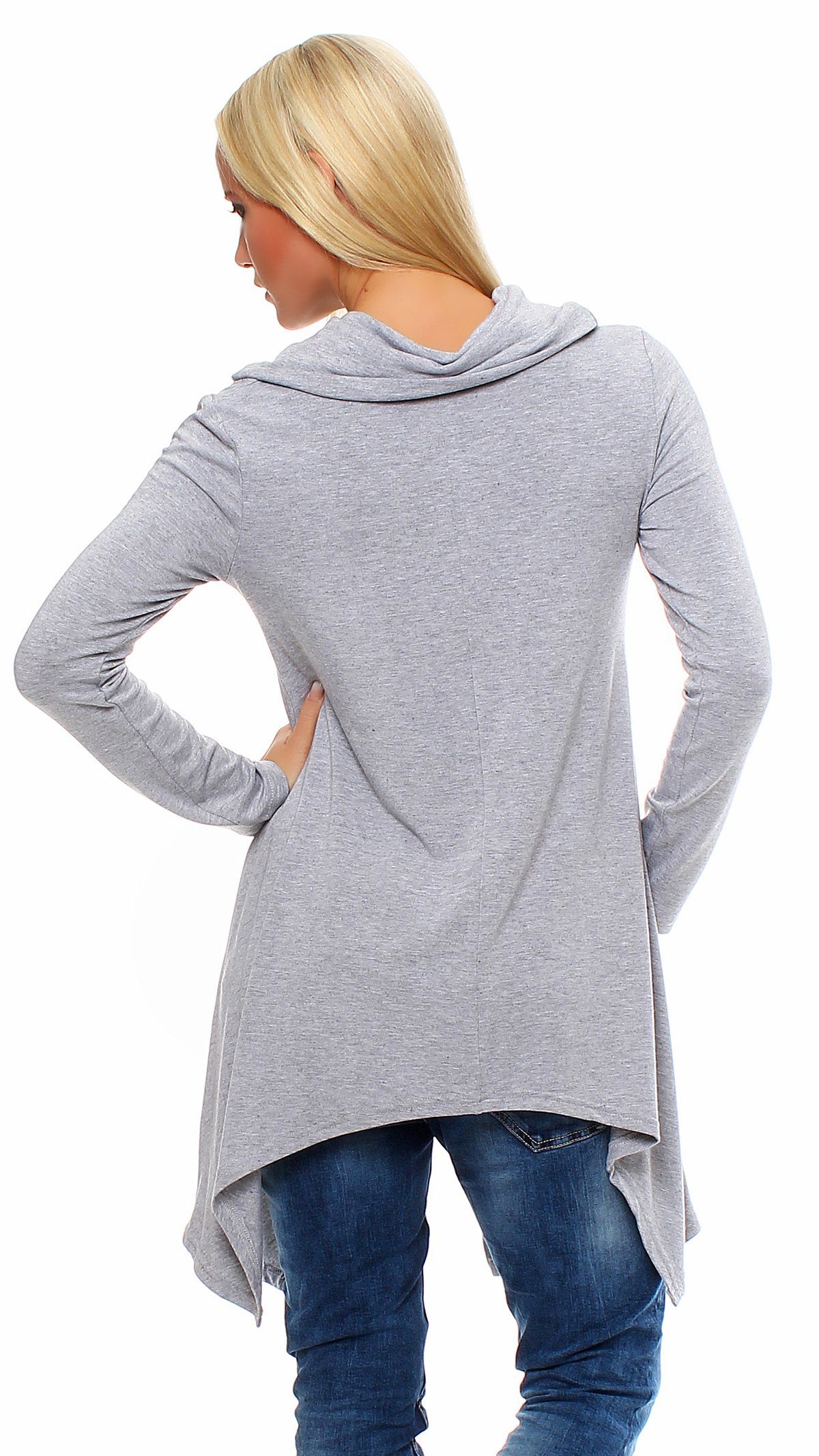 Mississhop Rollkragenpullover Tunika Langarmshirt mit Rollkragen assymetrisch M.Elen