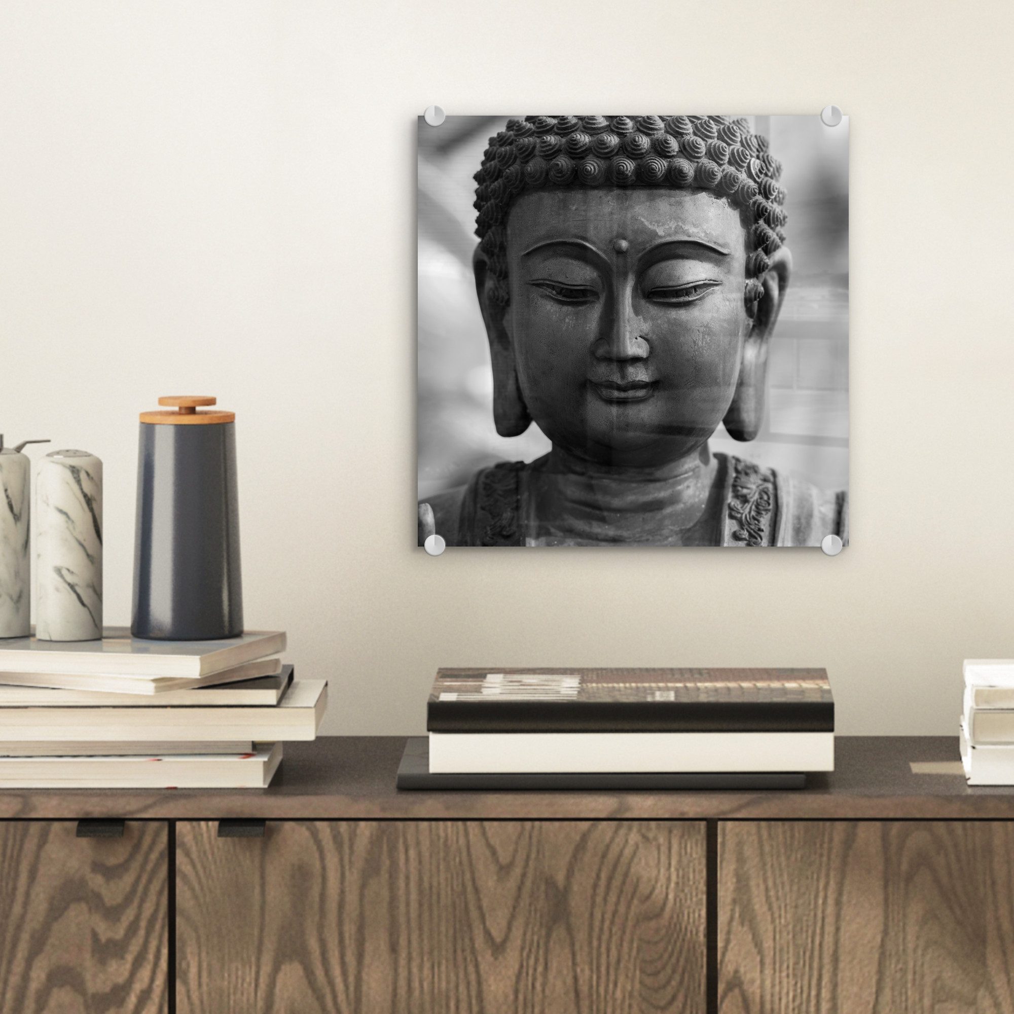 MuchoWow Acrylglasbild Buddha - Grau - günstig online kaufen