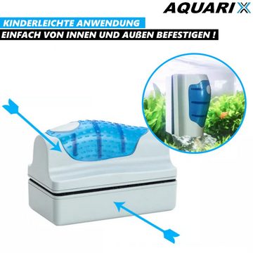 MAVURA Aquariumpflege AQUARIX Scheibenreiniger Aquarium Reiniger Bürste magnetisch, (Algenmagnet Magnetreiniger), Scheiben-Reinigungs-Magnet Reinigungsset schwimmend