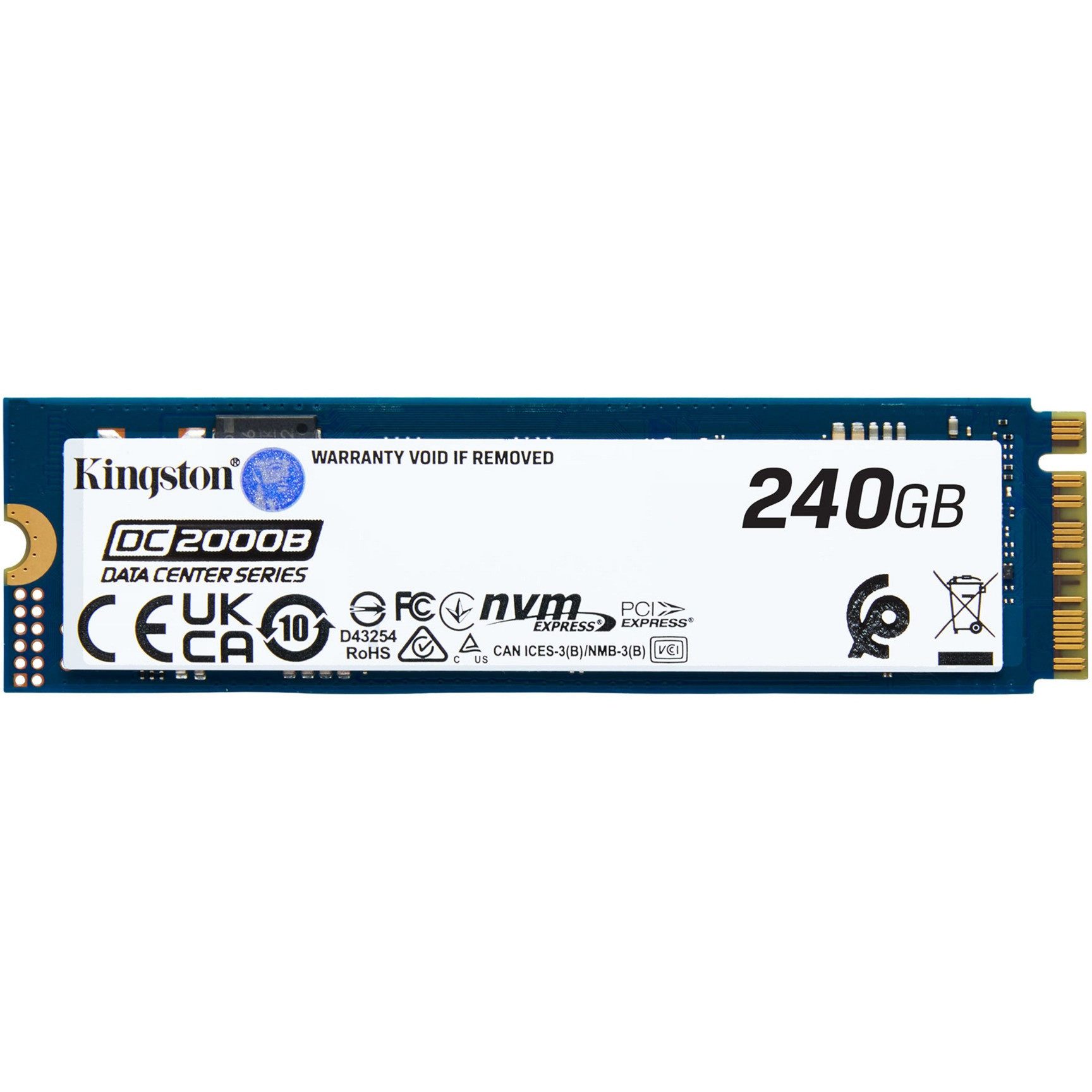 Kingston DC2000B 240GB NVMe SSD Server Enterprise Gen4 interne SSD (240 GB) M.2" 450 MB/S Lesegeschwindigkeit, 400 MB/S Schreibgeschwindigkeit, PCIe 4.0, NVMe, Power Loss Protection, 3D TLC, Kühlkörper