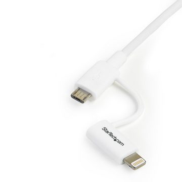 Startech.com STARTECH.COM 1m Apple Lightning oder Micro USB auf USB Kabel - Weiss USB-Kabel