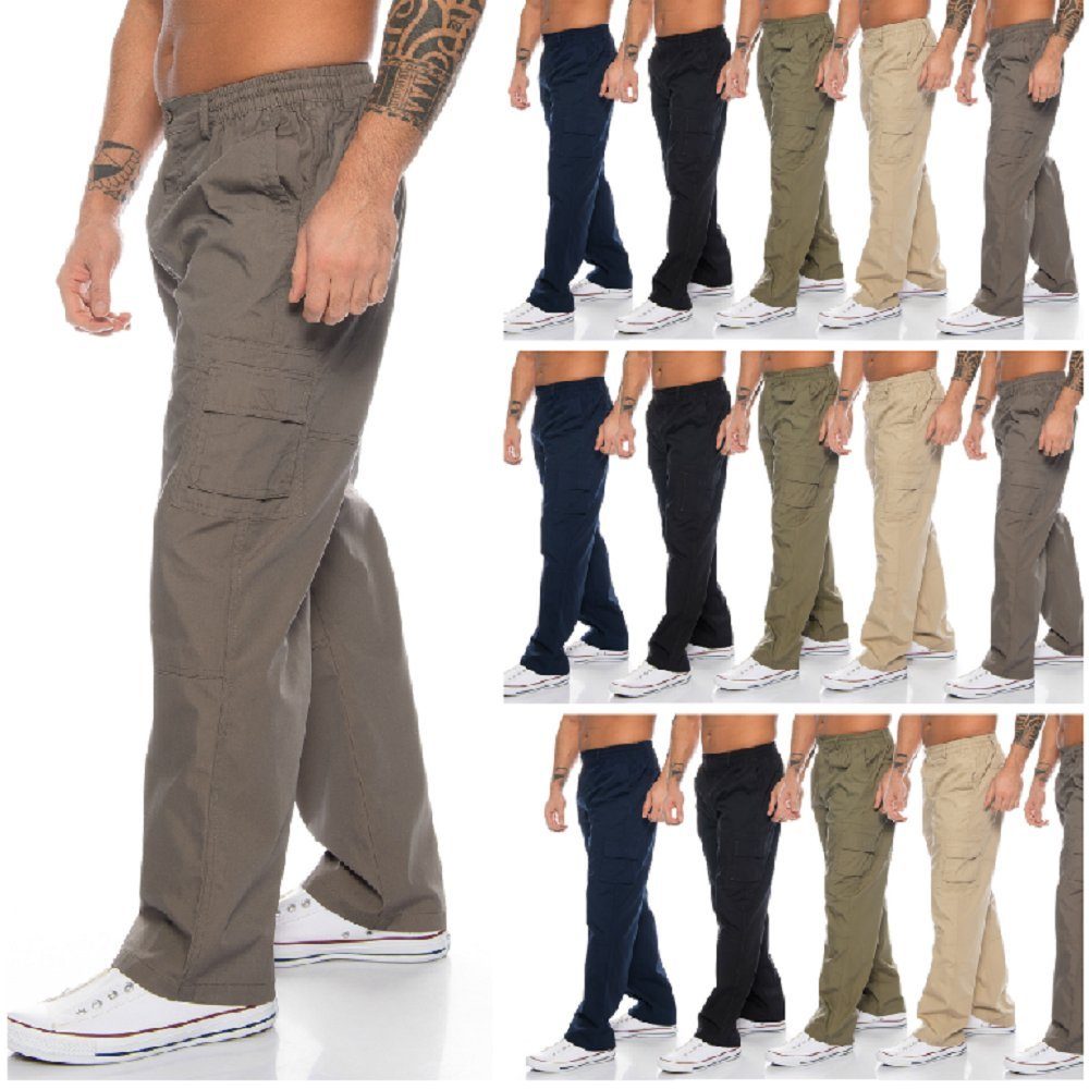 Pants BENK Arbeitshose Cargohose Dehnbund Hose Cargohose Cargo Braun Cargo Unifarbe