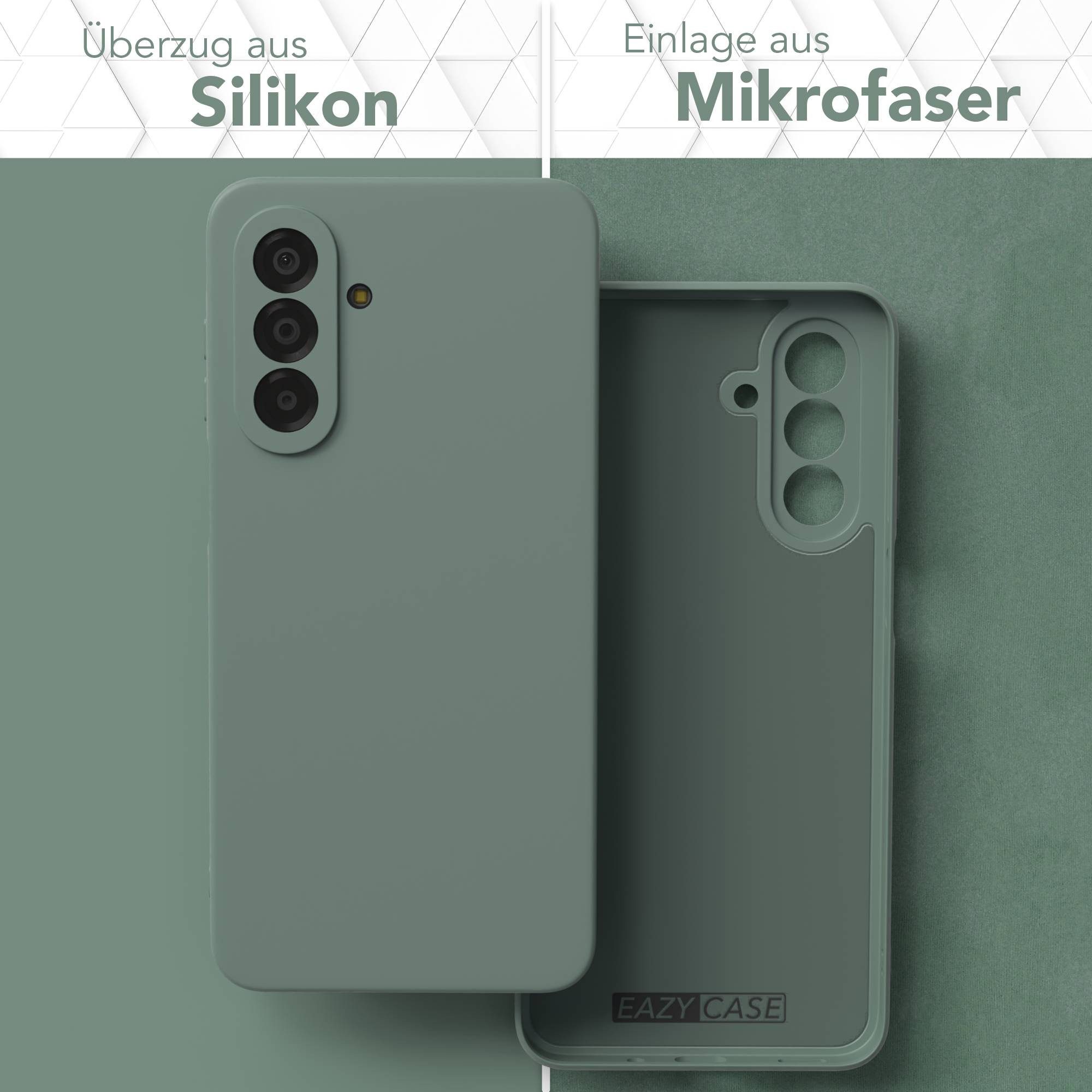 EAZY CASE Handyhülle TPU Hülle für Samsung Galaxy A17 6,7 Zoll, Schutzhülle mit Kameraschutz stoßfest telefonhülle Matt Dunkelgrün