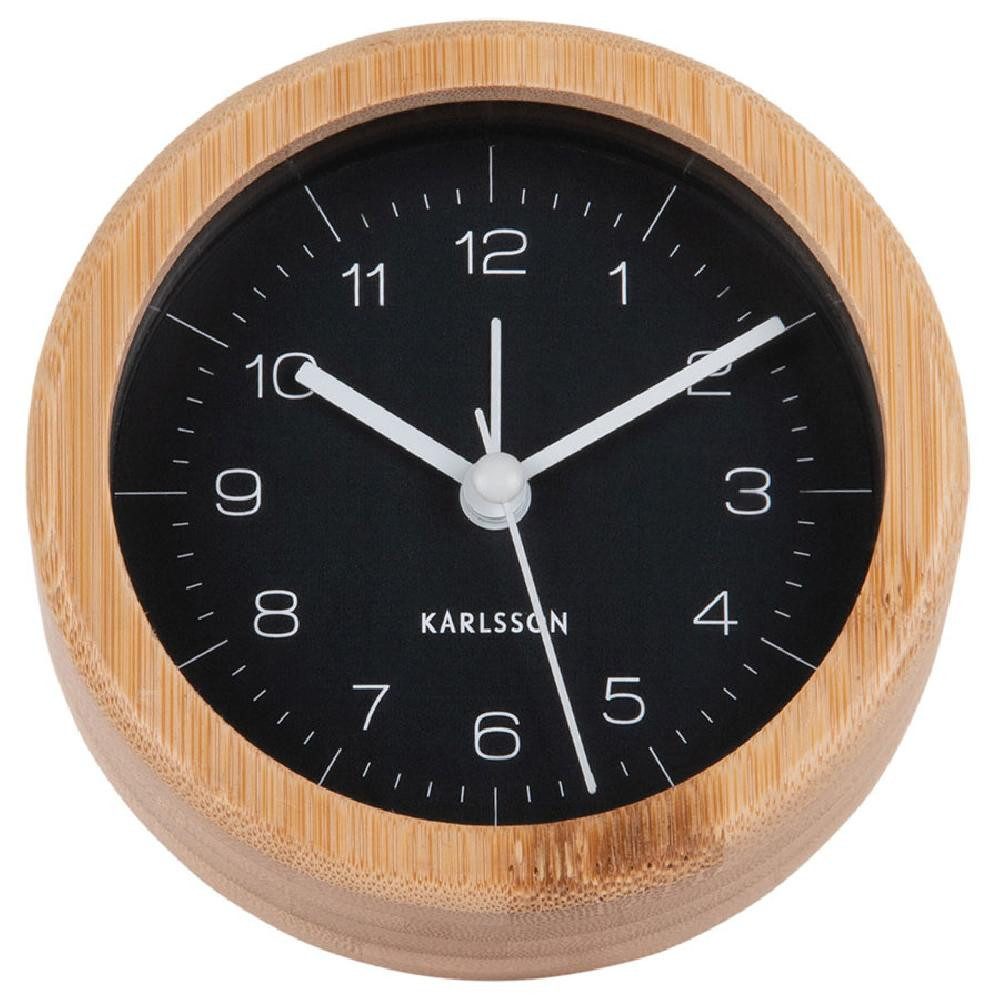 Karlsson Uhr Wecker Neat Bamboo Schwarz günstig online kaufen