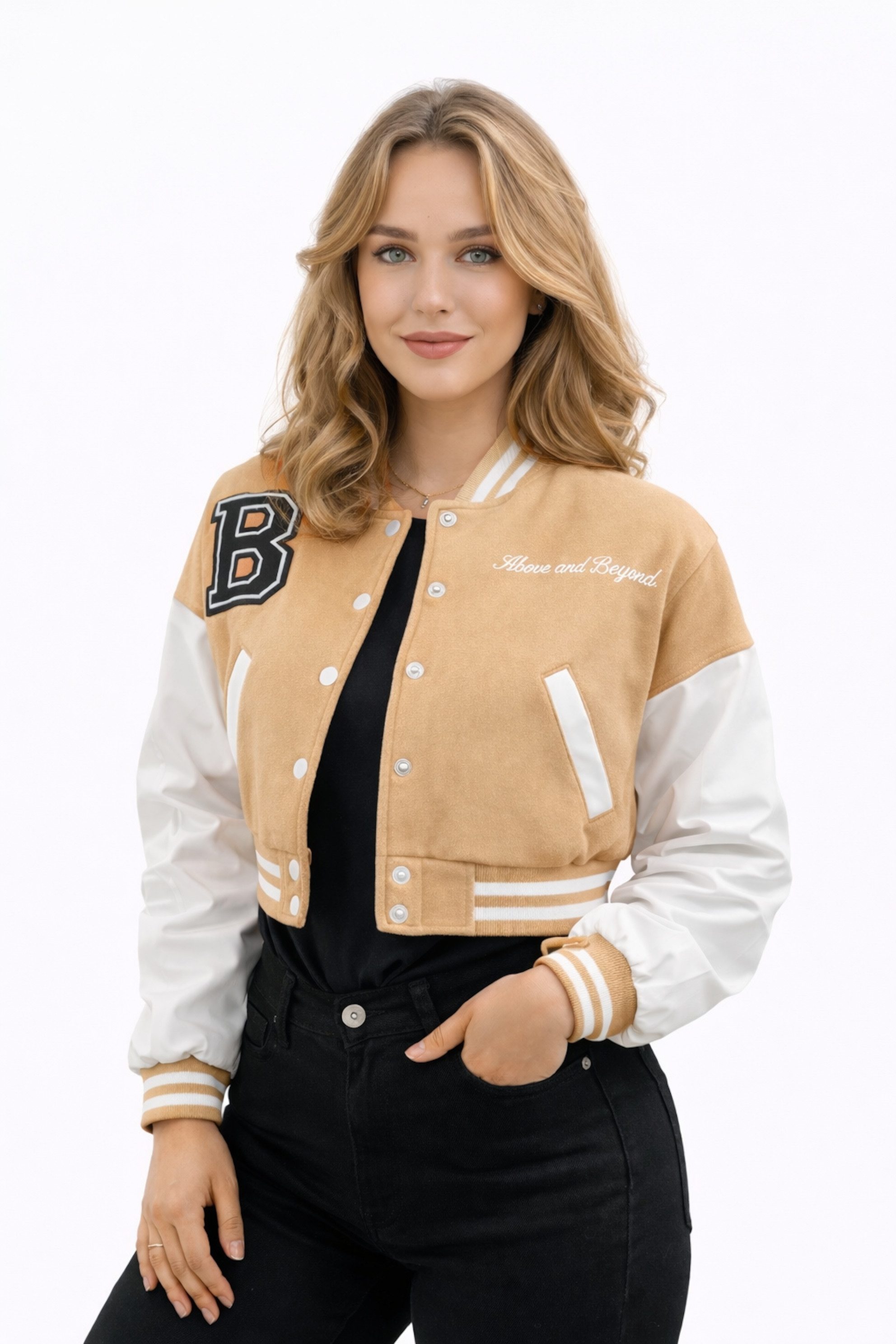 Worldclassca Collegejacke Worldclassca Damen Crop Collegejacke Übergangsjacke Bomberjacke