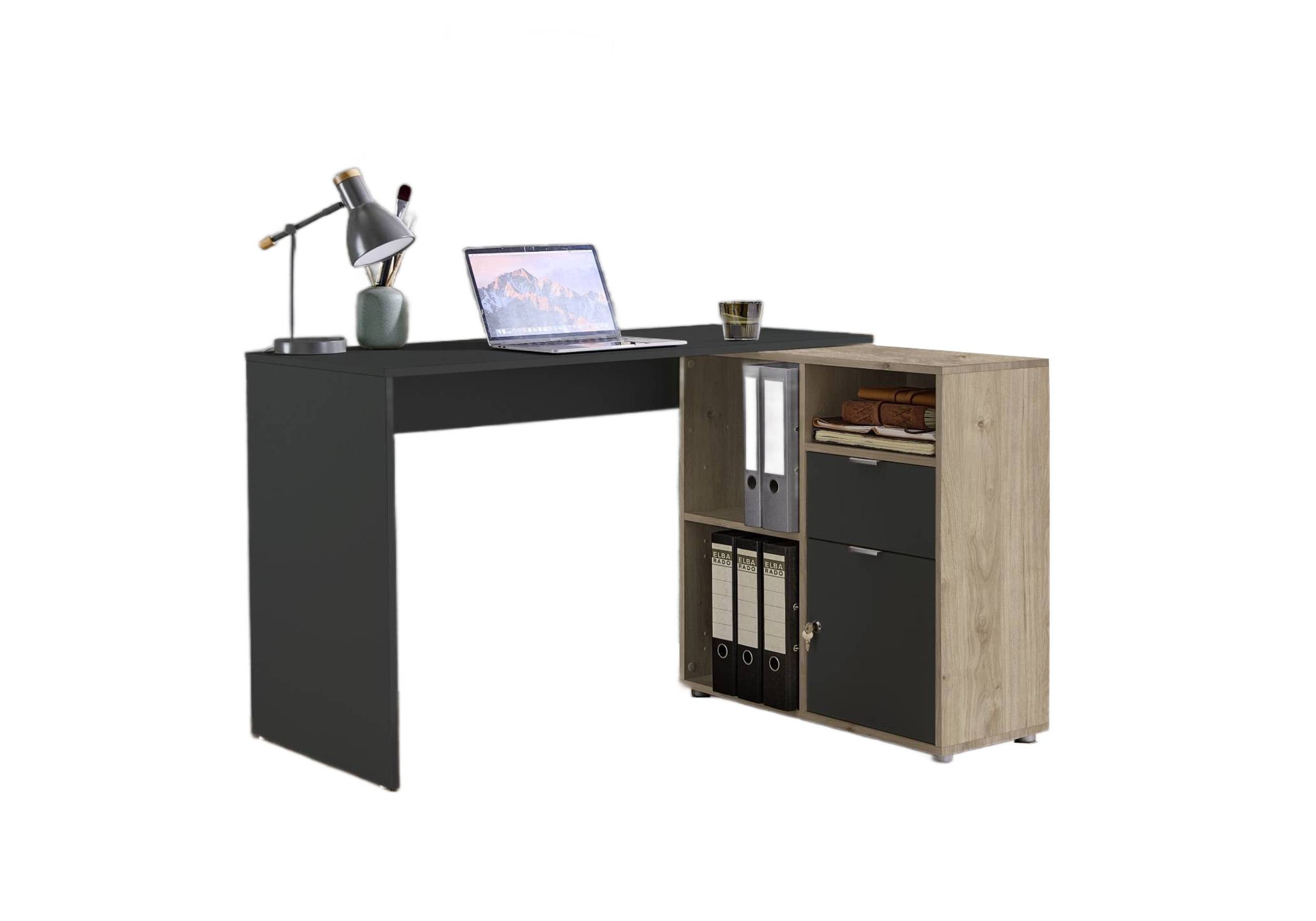BMG Möbel Eckschreibtisch LENI (Schreibtischplatte mit Regal), Breite 110 c günstig online kaufen