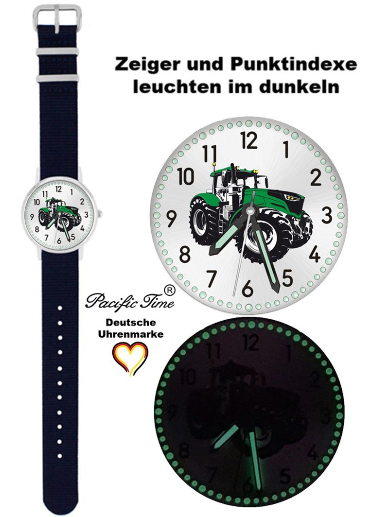 Pacific Time Quarzuhr Kinder Armbanduhr Traktor grün Wechselarmband, Mix und Match Design - Gratis Versand